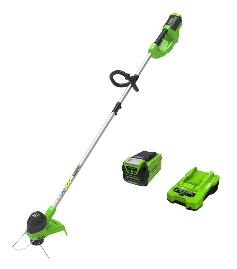 greenworks 40v 12  string trimmer with 2.0 ah battery & charger 2101602