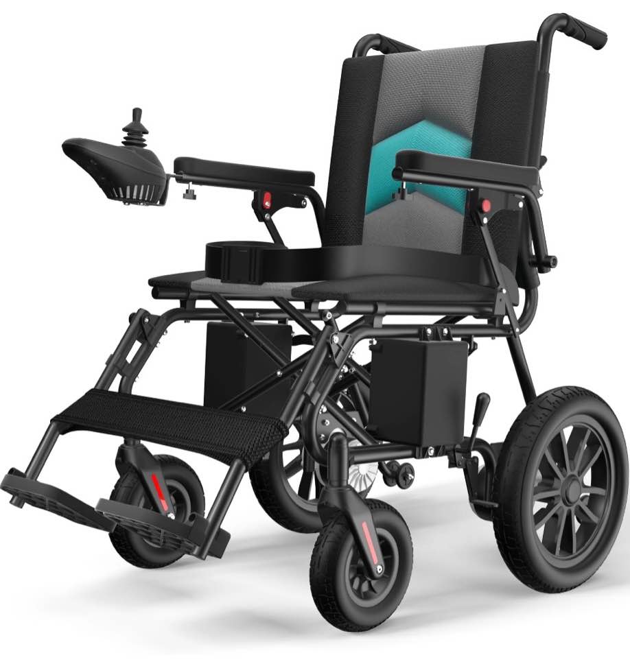 coolhut electric wheelchair, 20+ miles long-range (350lbs) lightweight portable electric wheelchair for adults, smart motorized mobility scooter with 360° joystick, 8-yeas warranty
