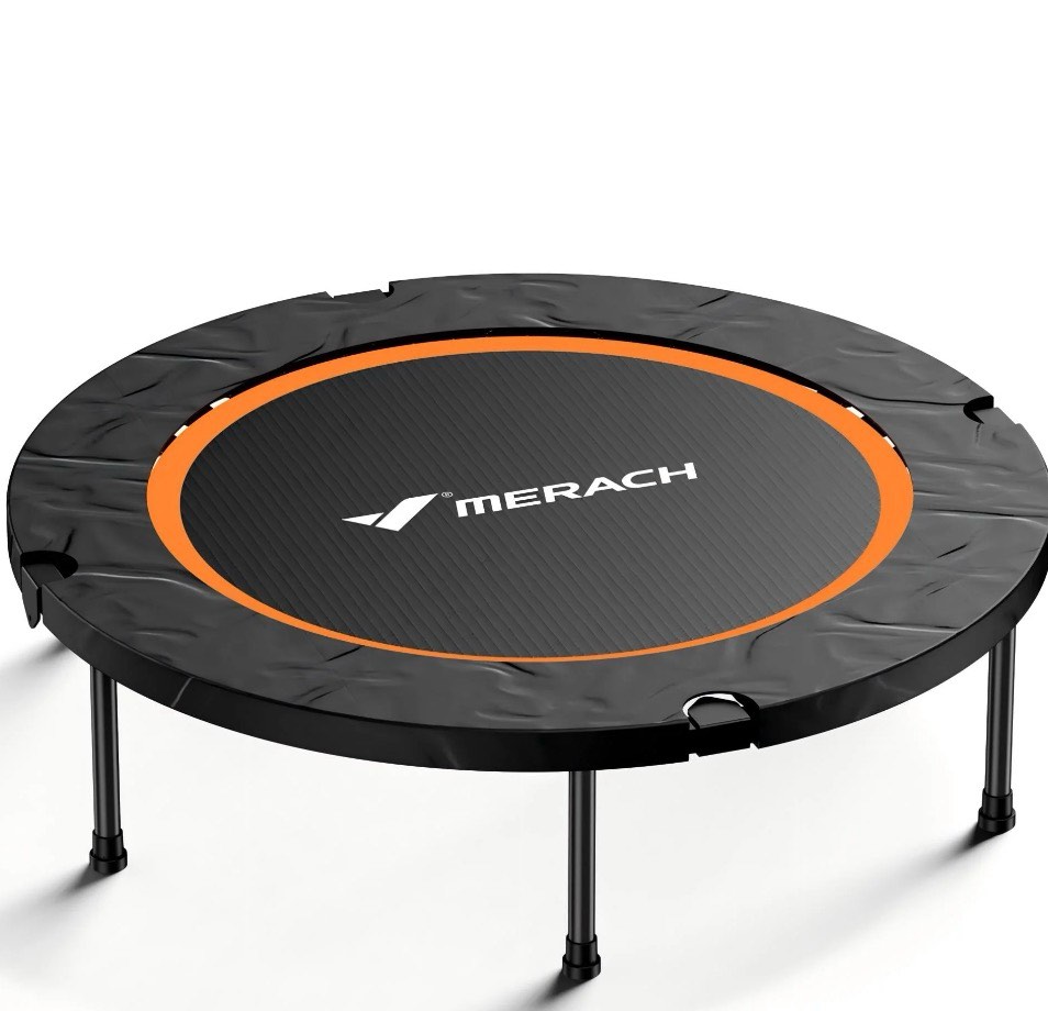 merach mini trampoline, 40 inch foldable trampoline for kids & adult, exercise rebounder, round small trampoline gift, 330lbs capacity