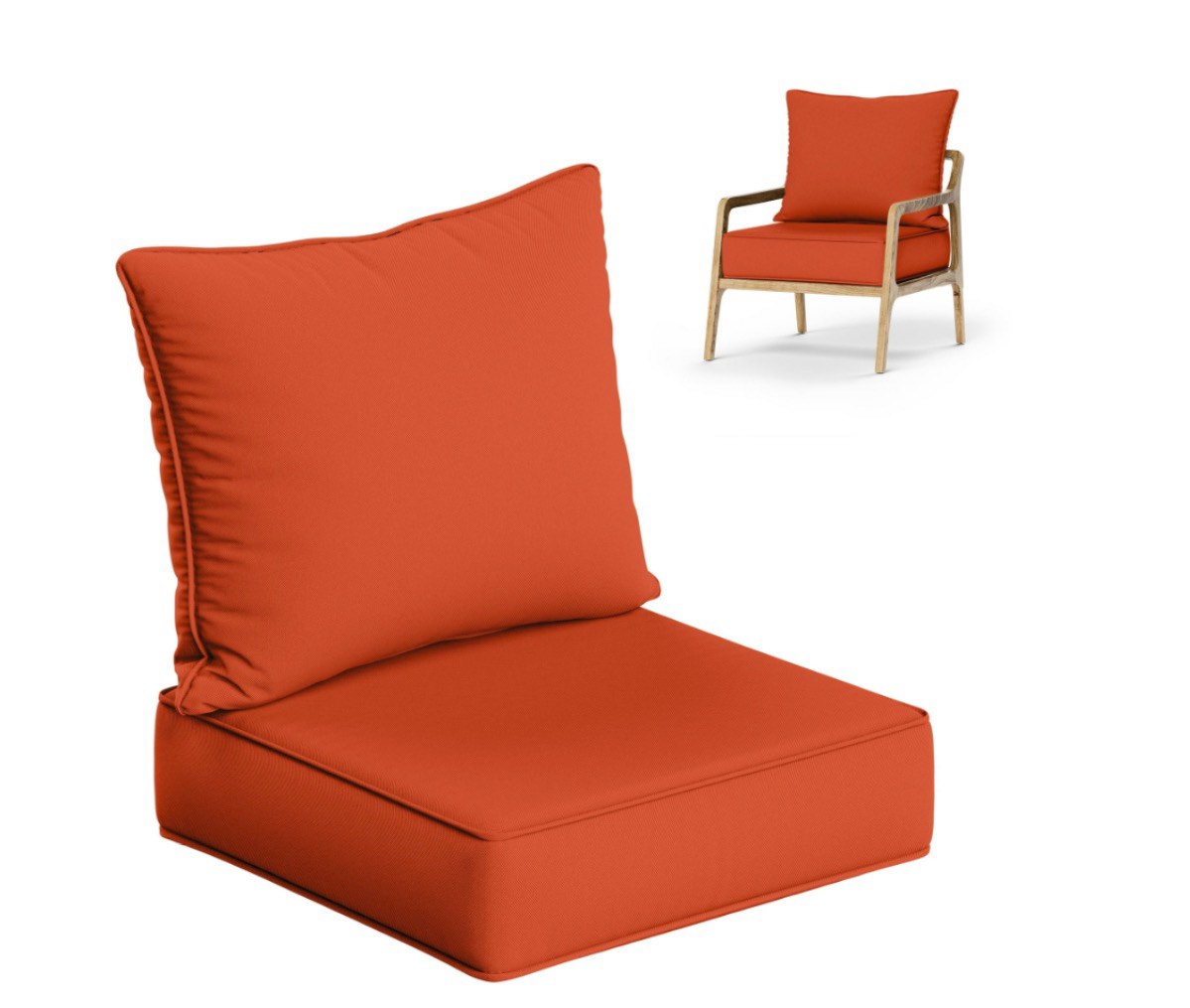 kimunuk selections outdoor deep seat cushion 24 x 24 x 6.5 water repellant fade resistant deep seat bottom cushion for chair sofa and/or couch red