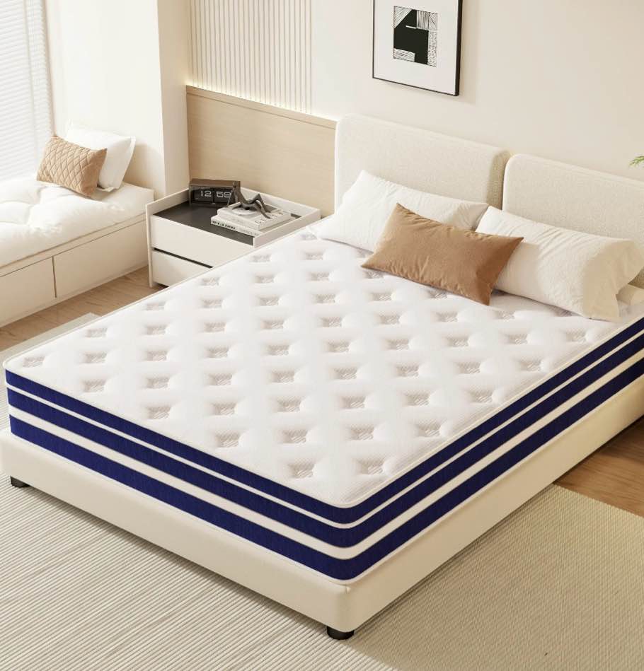 guukin 12 inch queen mattress, memory foam & spring hybrid medium comfort queen size in a box,adult
