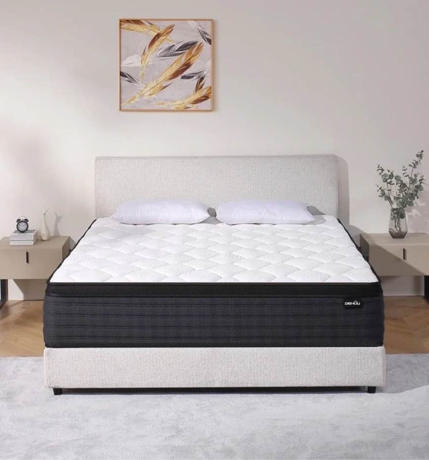 dehiju full size mattress, 12 inches hybrid memory foam full mattress in a box, pressure relief, medium firm, certipur-us