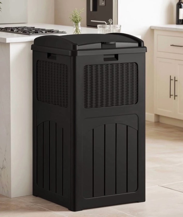 homall homes 36 gallon trash can plastic kitchen trash can,black