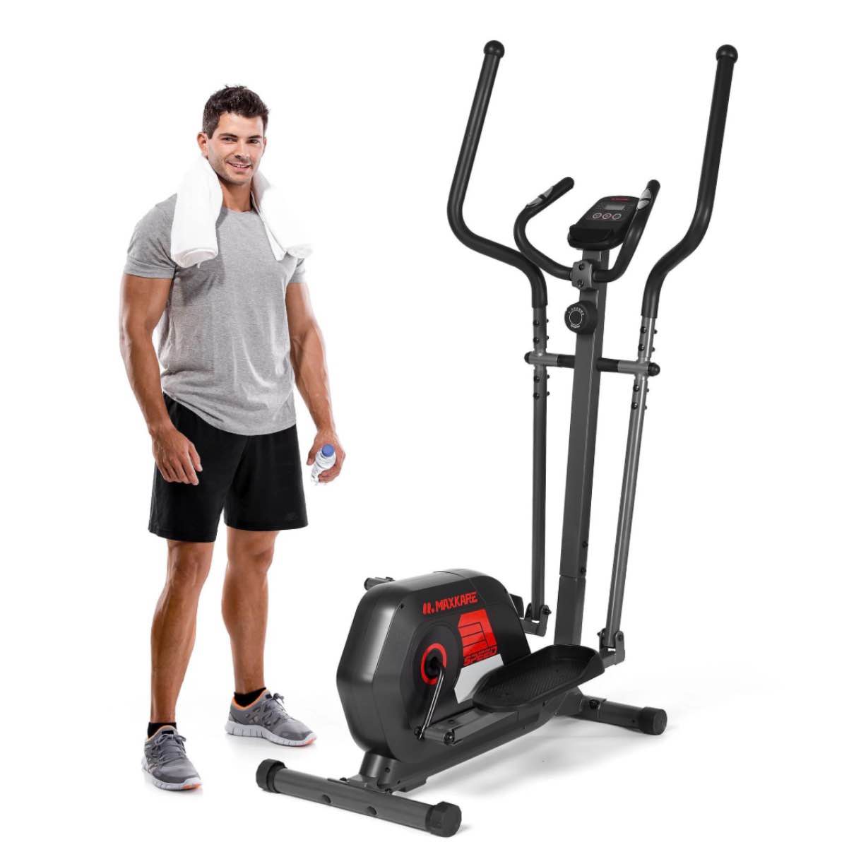 maxkare silent magnetic elliptical machine with 14 resistance levels for home  indoor stationary exercise machine for office  15.5in pedals  286lbs