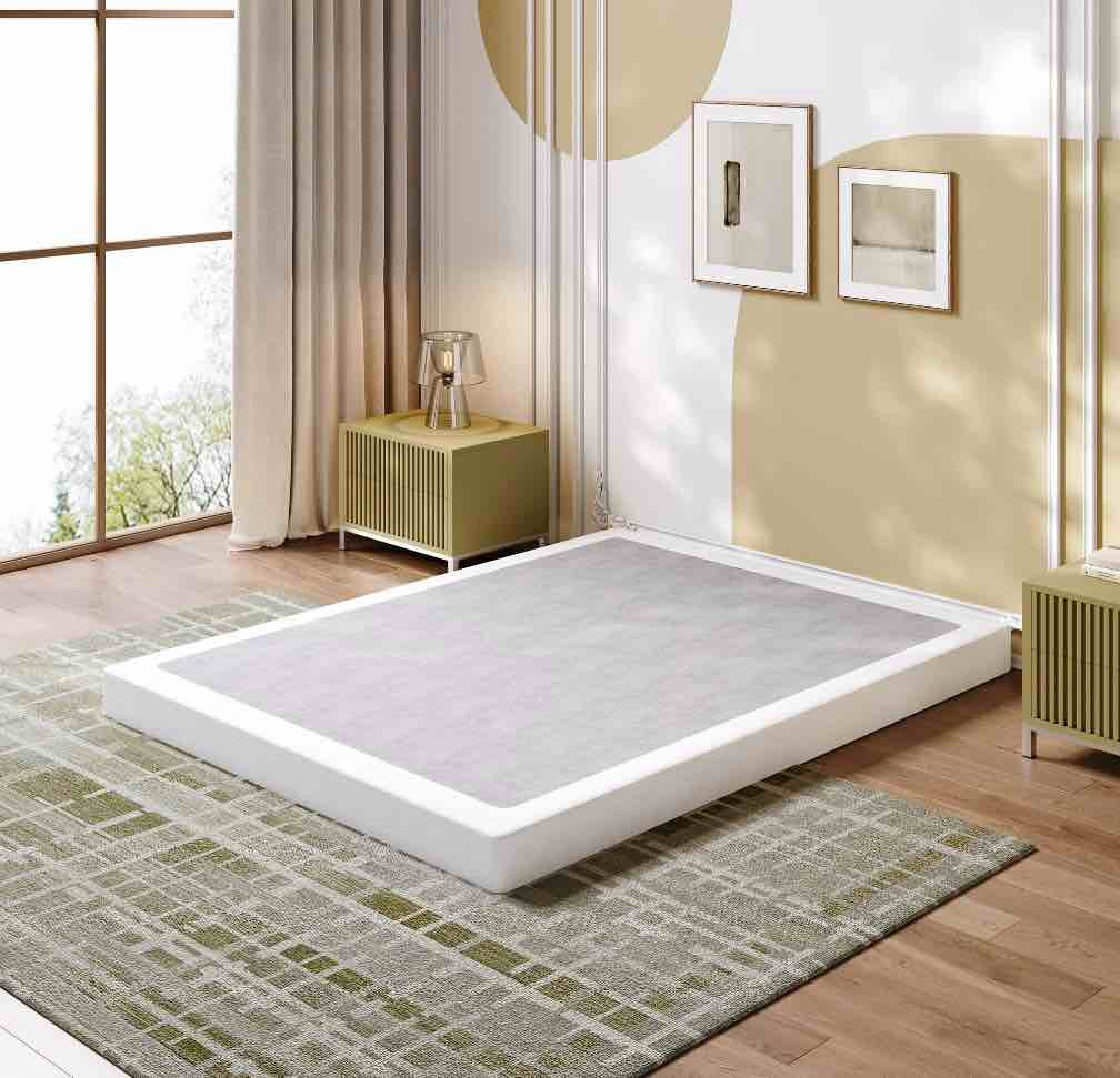 LOUVETA 5 inch Queen Box Spring, Heavy Duty Metal Box Spring Bed Base with Fabric Cover, Easy Assembly, Mattress Foundation, Noise Free