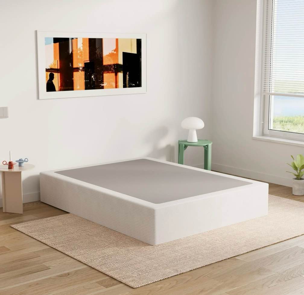 ULIESC 9 inch King Metal Box Spring, Sturdy Mattress Foundation, Fabric Cover Included, Easy Assembly