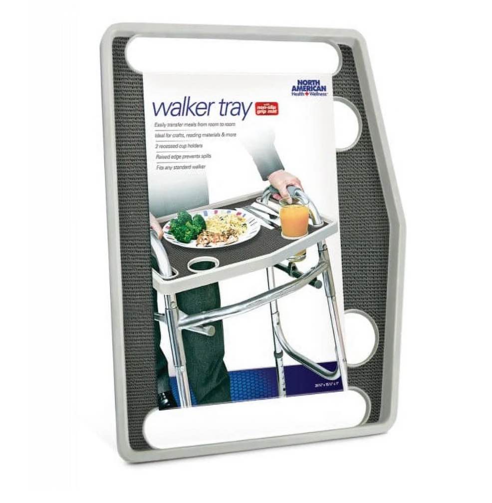 jobar international north american health + wellness walker tray with non-slip grip mat