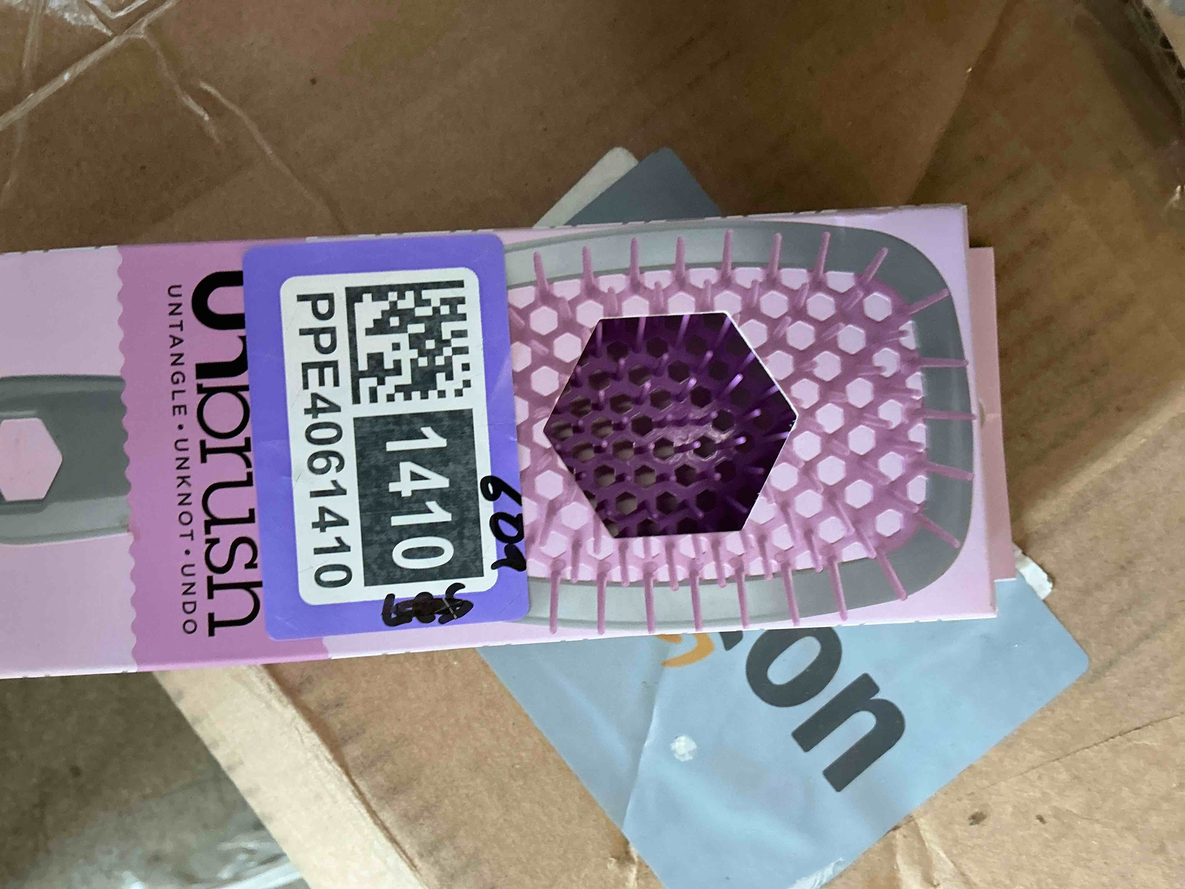 Condition photo showing New/Like New for fhi heat unbrush detangling brush for pain-free brushing on all wet or dry hair types — durable duoflex anti-static bristles, lightweight handle, vented hair brush orchid lavender 1 count (pack of 1)