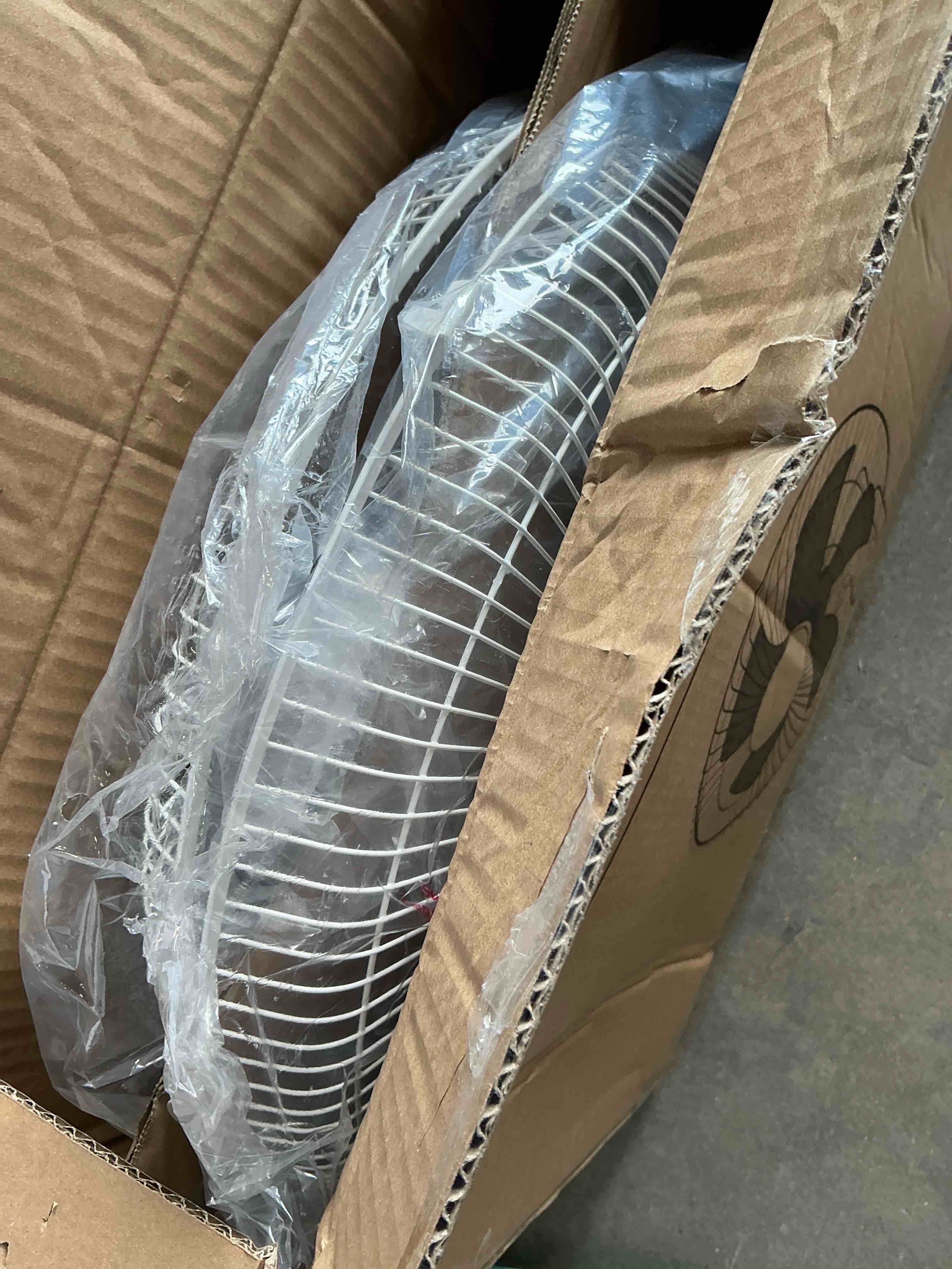 Condition photo showing New/Like New for mirdred wall mount fan, 16 inch 5 blades 5 speeds wall fan with remote control, 90 degree 8 hour timer oscillating fans for bedroom home kitchen