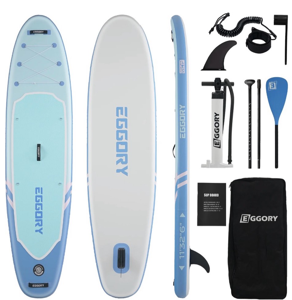 eggory 11ft inflatable paddle board ultra-light stand up paddle boards for all people with premium sup accessories