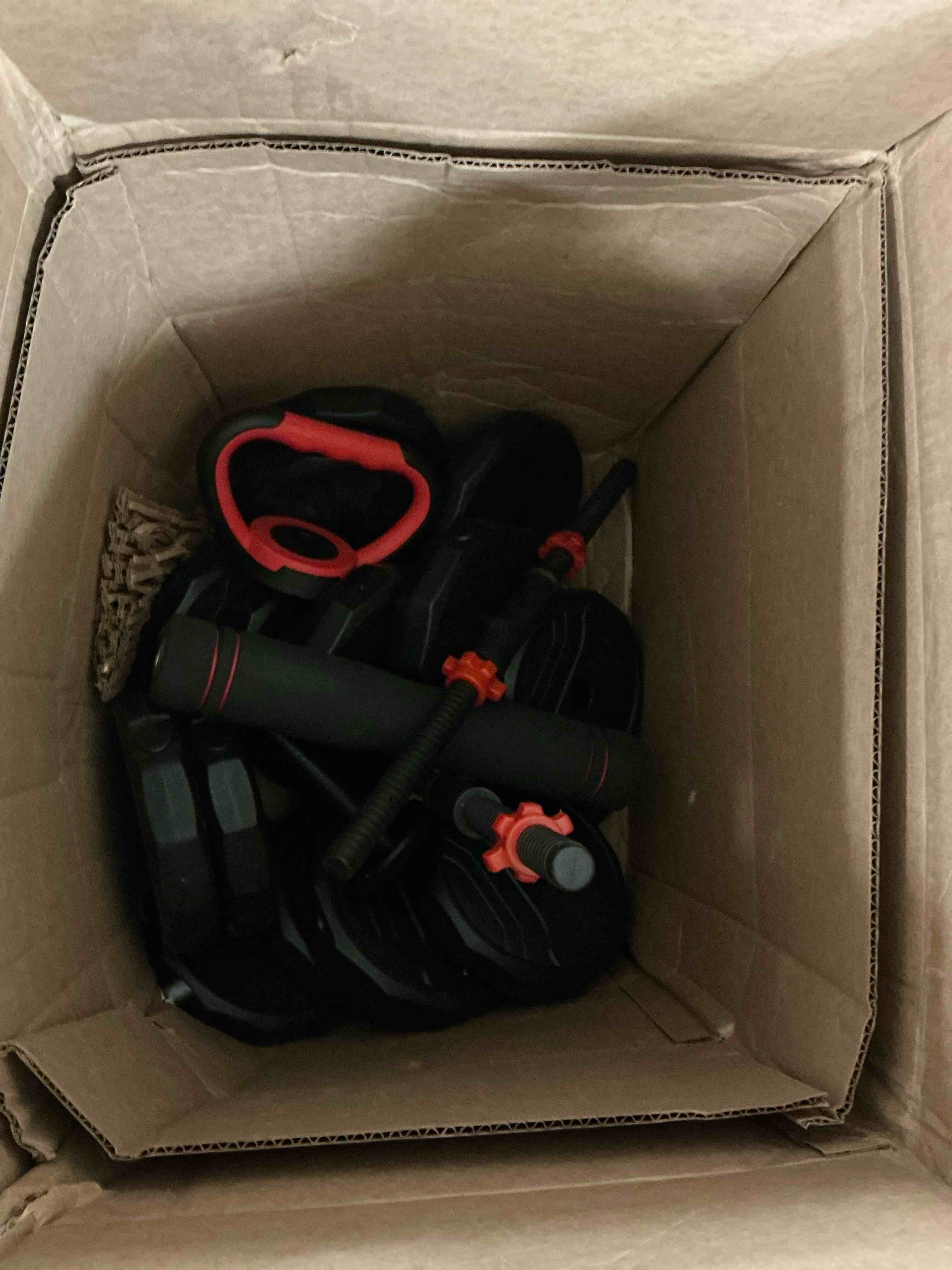 Condition photo showing Good Condition for 90lbs free weight set with connector, 5 in1 dumbbells set used as barbell, kettlebells, push up stand, fitness exercises for home gym suitable men/women