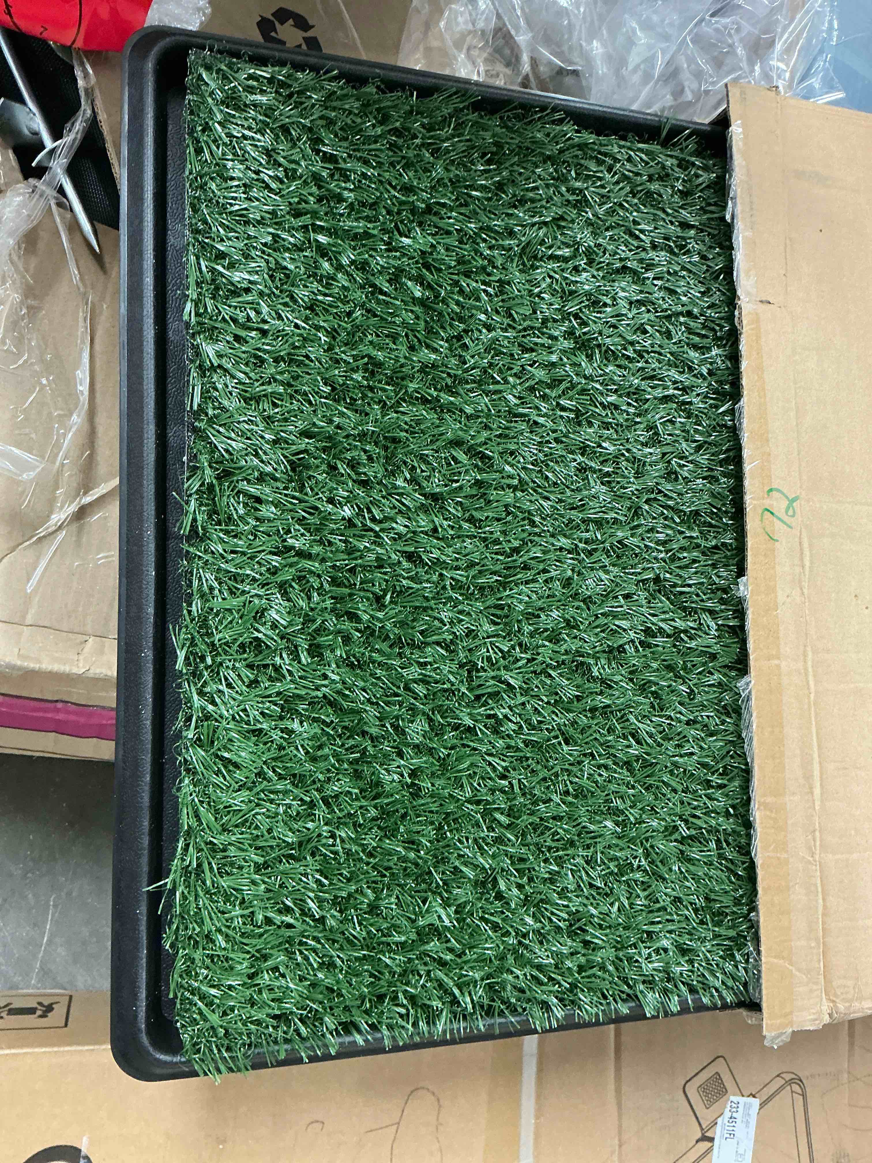 Condition photo showing Good Condition for lomantown fake grass dog potty pad portable dog turf trainer grass with tray 30 x20