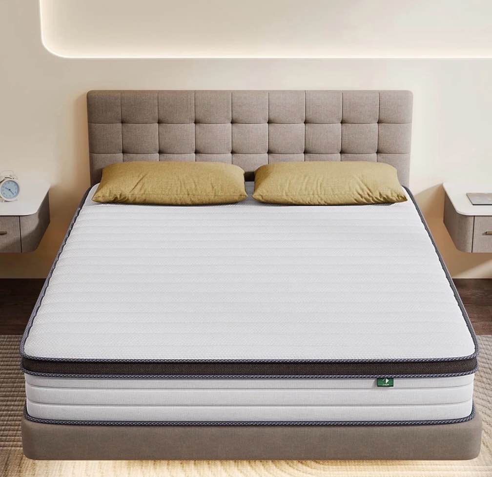 full size mattress in a box, z-hom 10" hybrid mattress medium firm cool comfort pocket spring,certipur-us