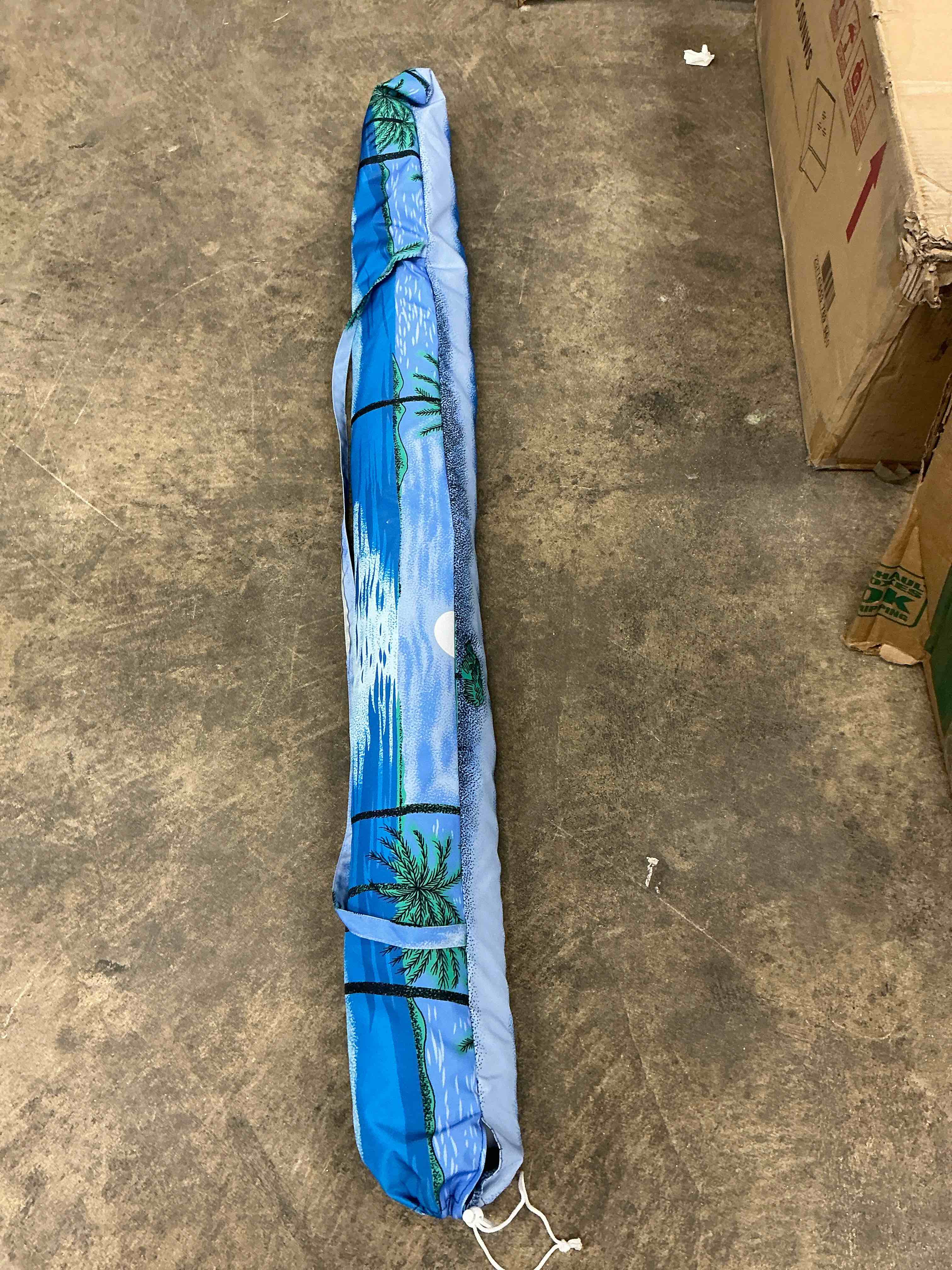 Condition photo showing Good Condition for meway 8.5ft beach umbrella with detachable sand anchor & tilt mechanism, portable uv 50+ protection, outdoor sunshade umbrella with carry bag, for garden beach outdoor (blue beach) blue beach 8.5ft