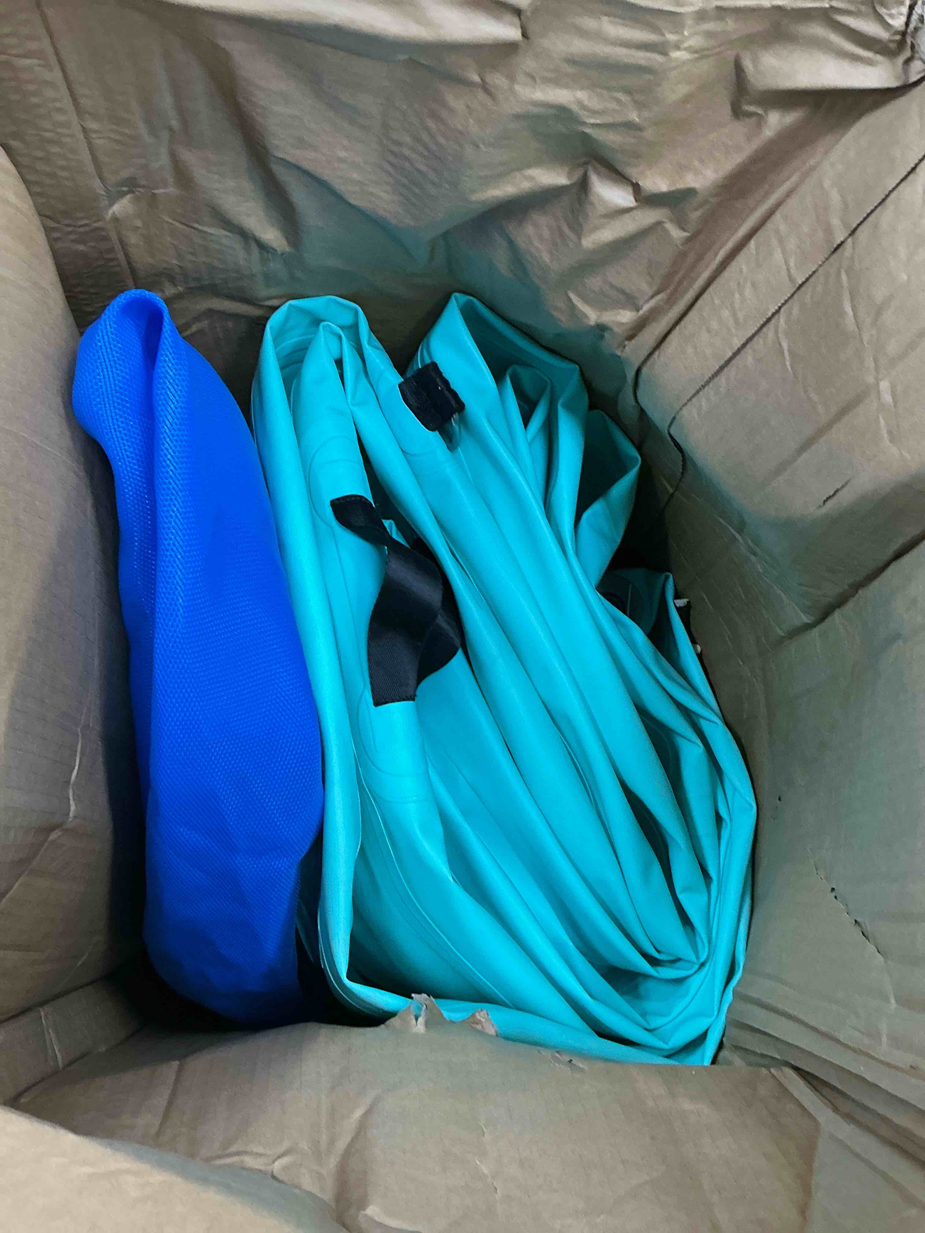 Condition photo showing Good Condition for calobana round floating ring inflatable water hammock heavy duty river floats lake raft for adults tanning pool lounger float island platform pad mat for party