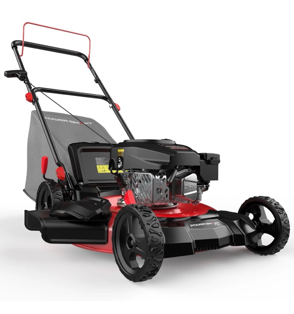 powersmart 21  144cc gas push lawn mower   3 -in-1 with 6-position height adjustment