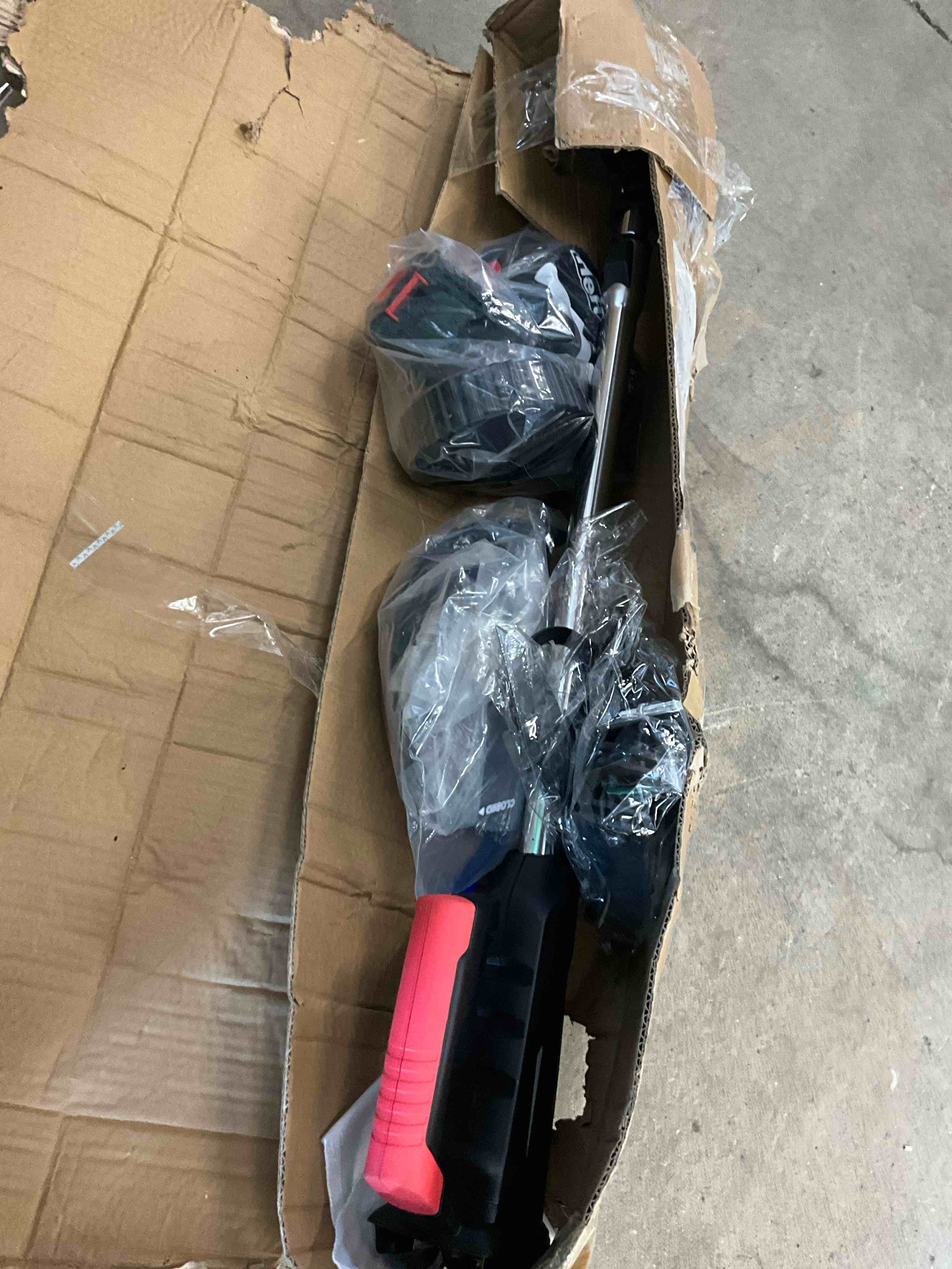 Condition photo showing Good Condition for kingfurt cordless brush cutter 24v lawn mower with 2×2.0ah li-ion battery powered and 3 types cutting blade push wheeled for yard and garden black-red 2024