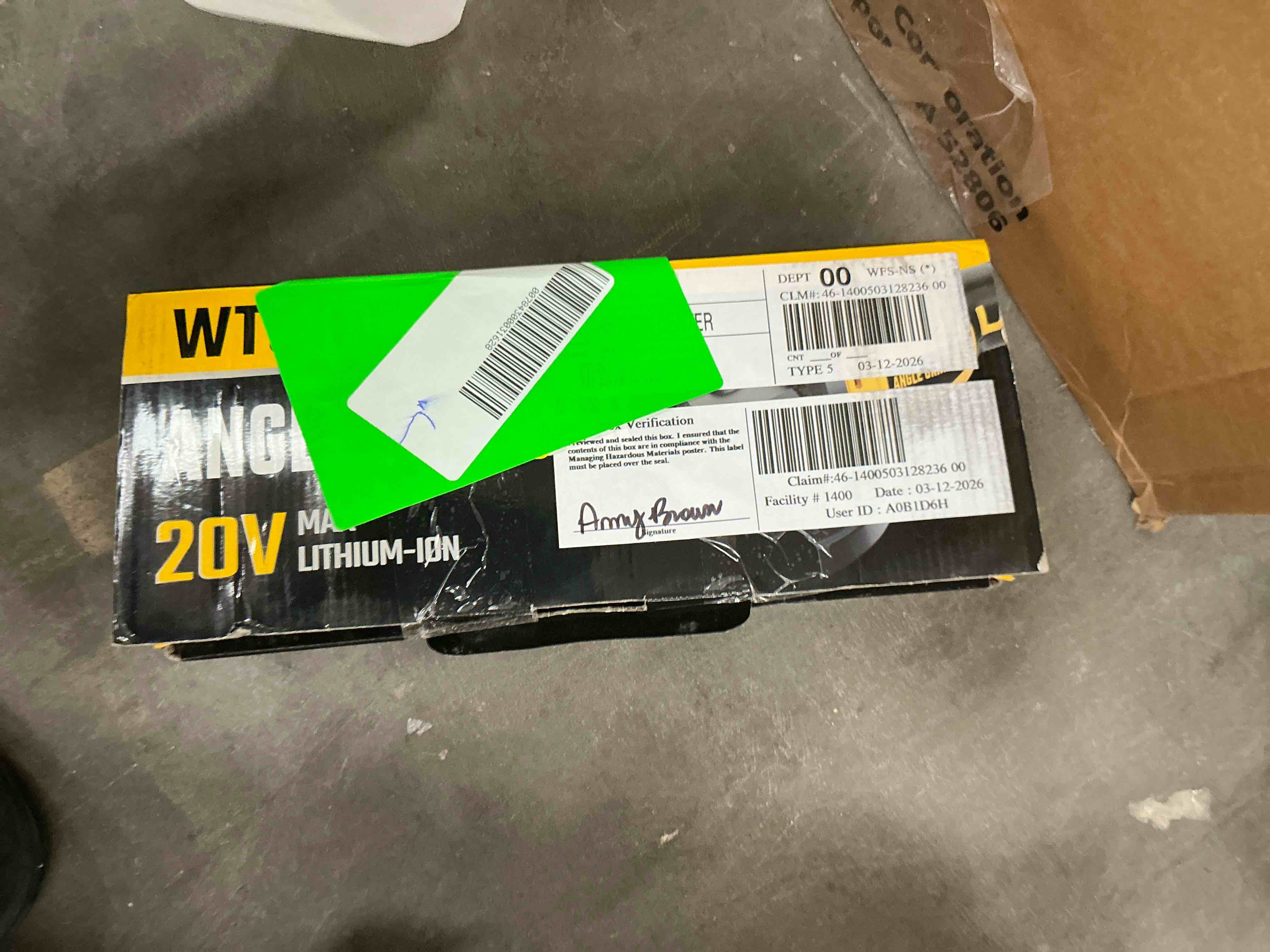Condition photo showing Good Condition for professional cordless angle grinder (tool only) - fits dewalt 20v battery, 4-1/2" brushless power angle grinder with 6 variable speeds for cutting, grinding, polishing