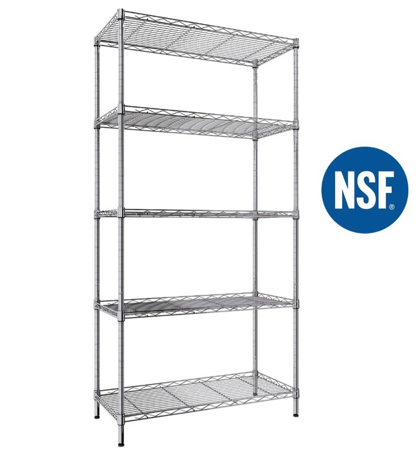 ktaxon 5-tier wire shelving unit  steel storage rack for garage office kitchen silver  30  w x 14  d x 60  h