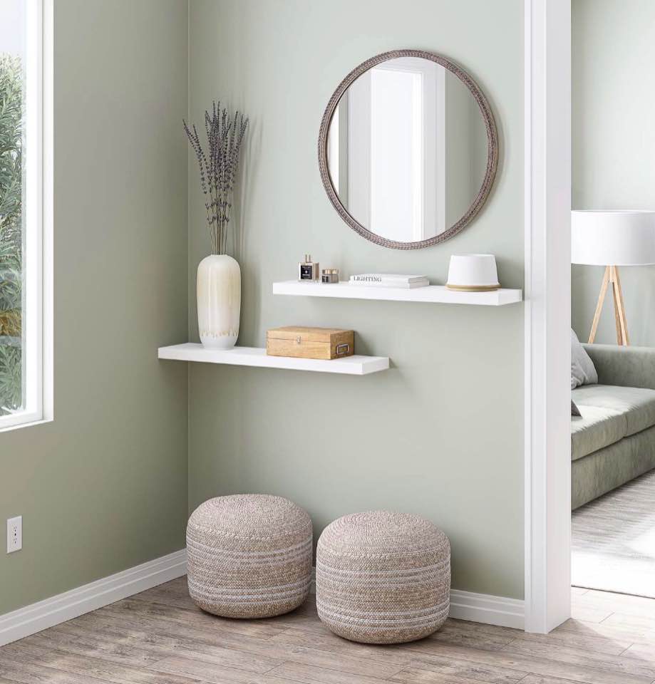 Ballucci 36  Floating Shelves  2-Pack Wood Wall Shelf Set with Invisible Brackets  8  Deep  White