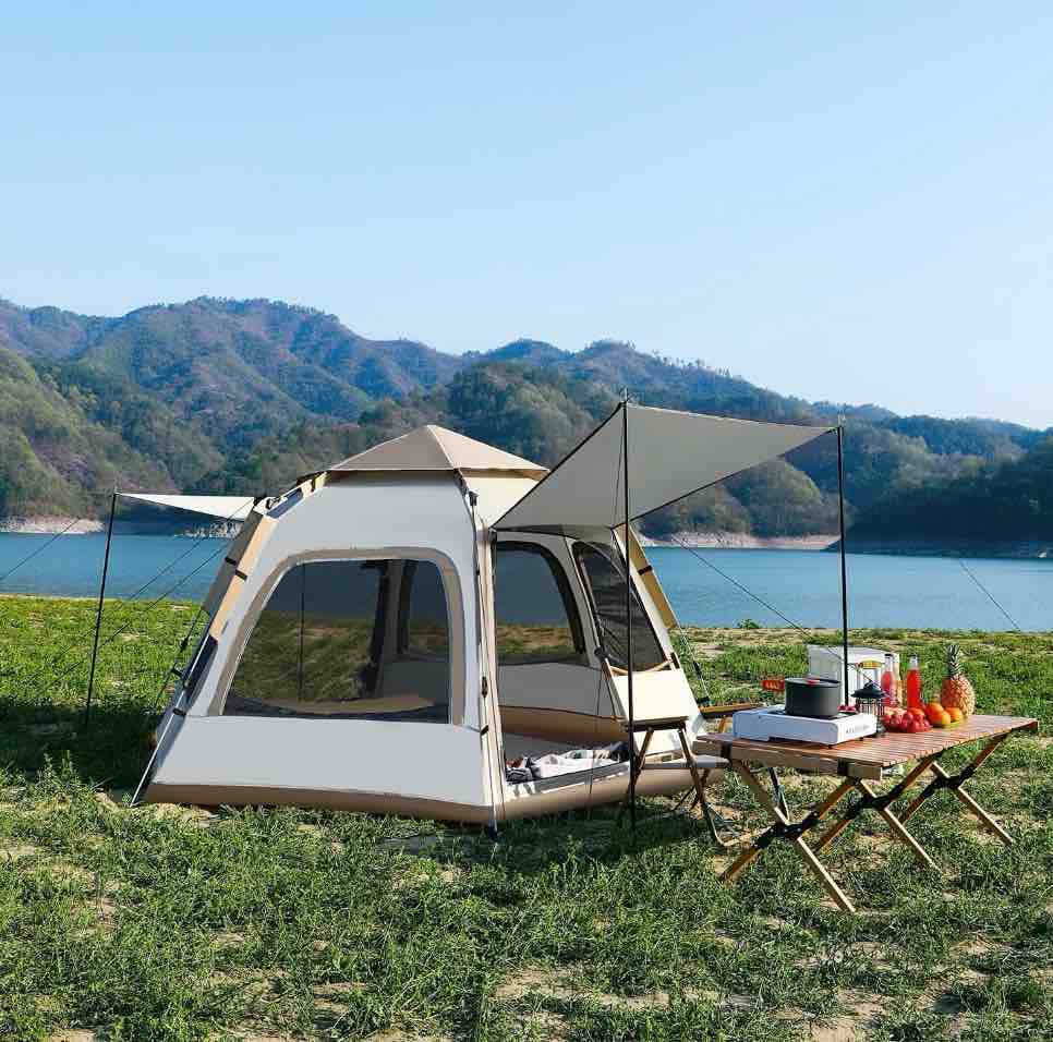 Mapskey 3-4 Person Tents for Camping Portable Waterproof Large Glamping Tents for Outdoor Family Hiking Beach Backpacking