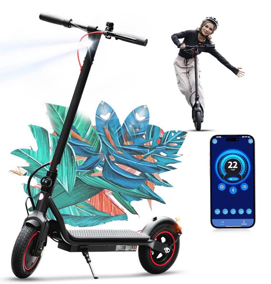 LiteFive LF6 Electric Scooter with 500W Motor, 10” Tires, 22mph & 23Miles Range, Folding Commuting E-Scooter for Adults with APP Control