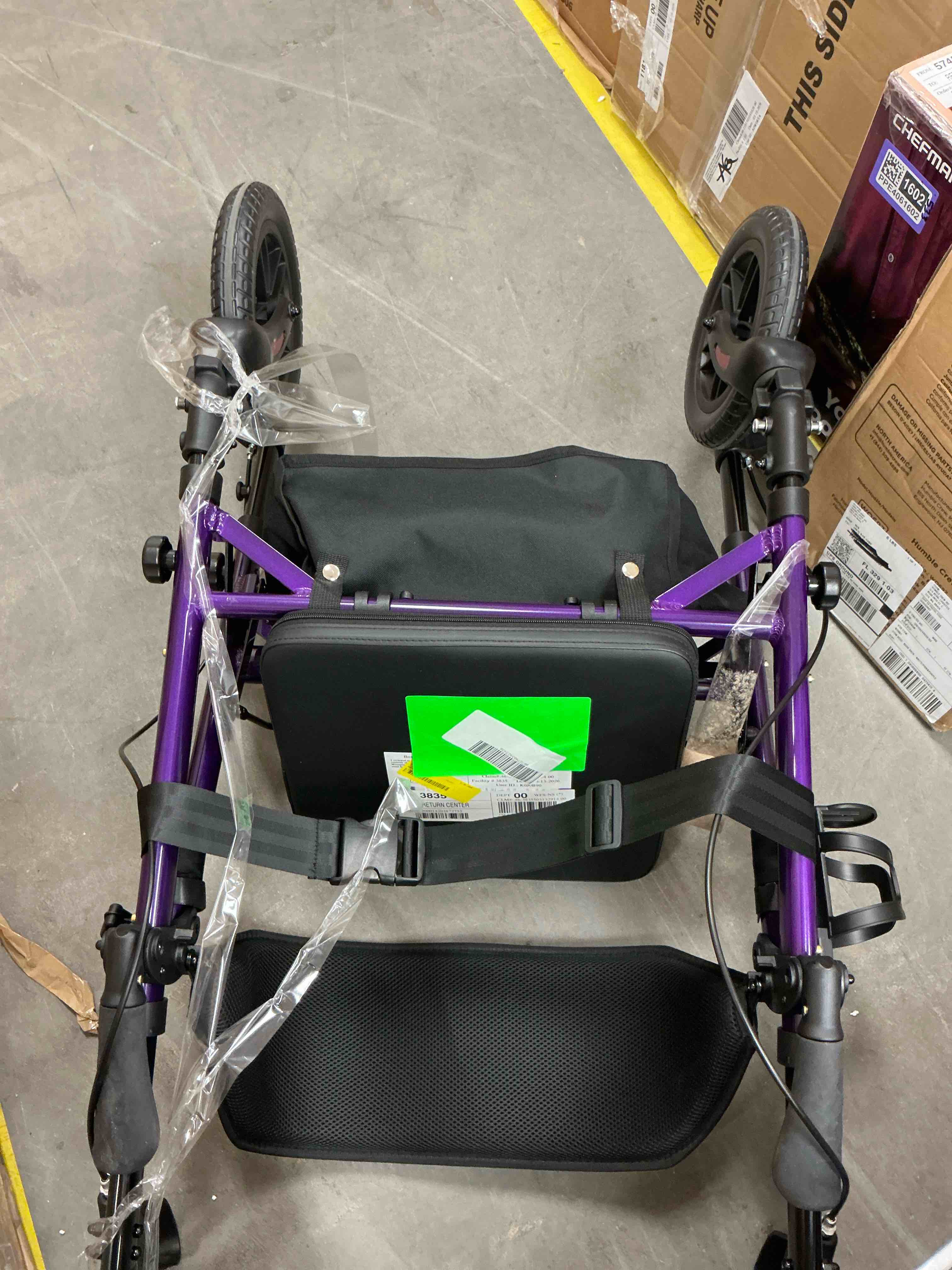 Condition photo showing Good Condition for foldable rollator walker for seniors with seat, lightweight 2 in 1 rolling walkers wheelchair combo for adult, transport chair with brakes, adjustable seat and handle, 300 lb. weight capacity