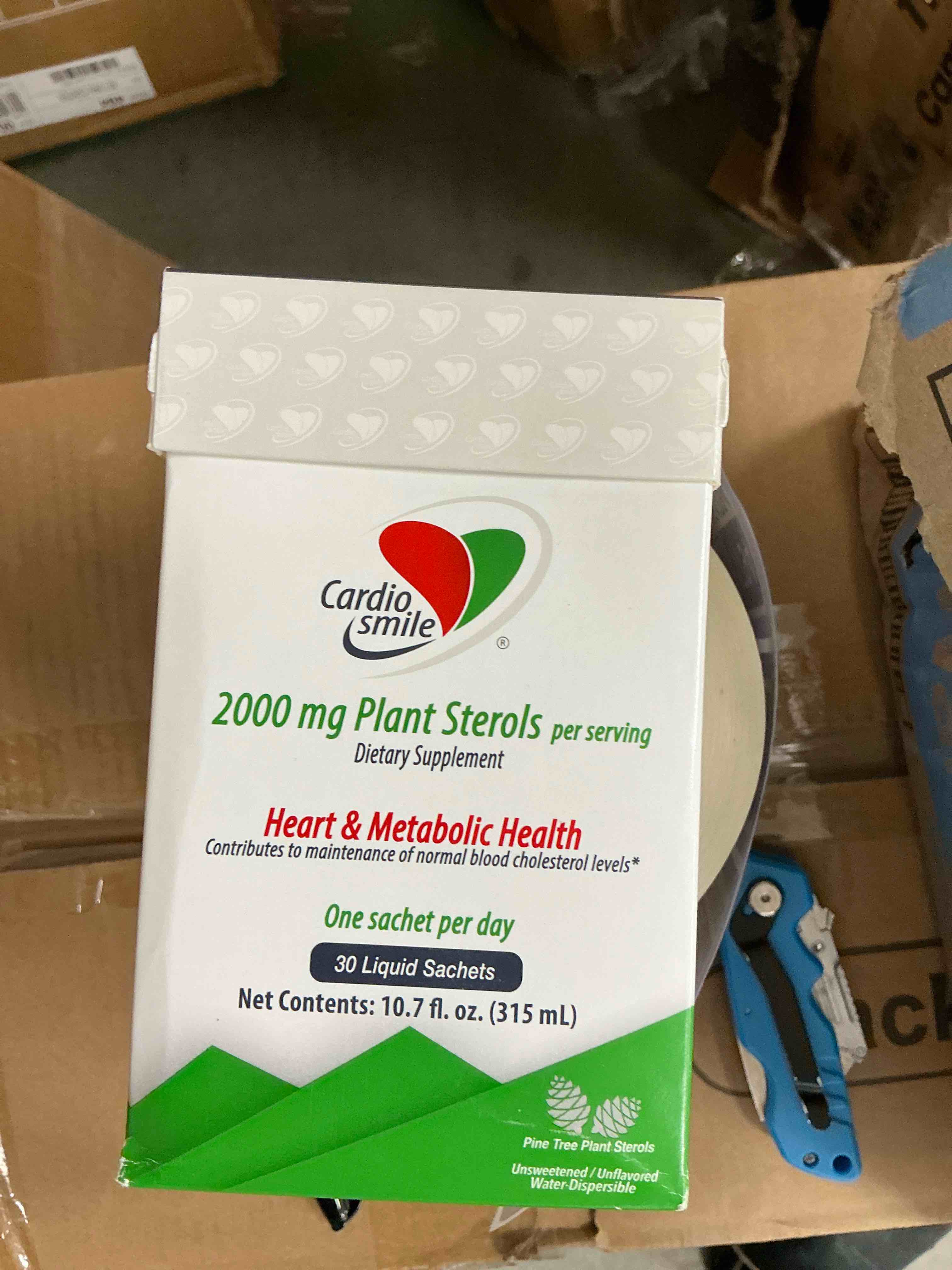 Condition photo showing Brand New for cardiosmile 2000mg liquid plant sterols 1400mg beta-sitosterols 30 count sachets exp-02-12-2027 