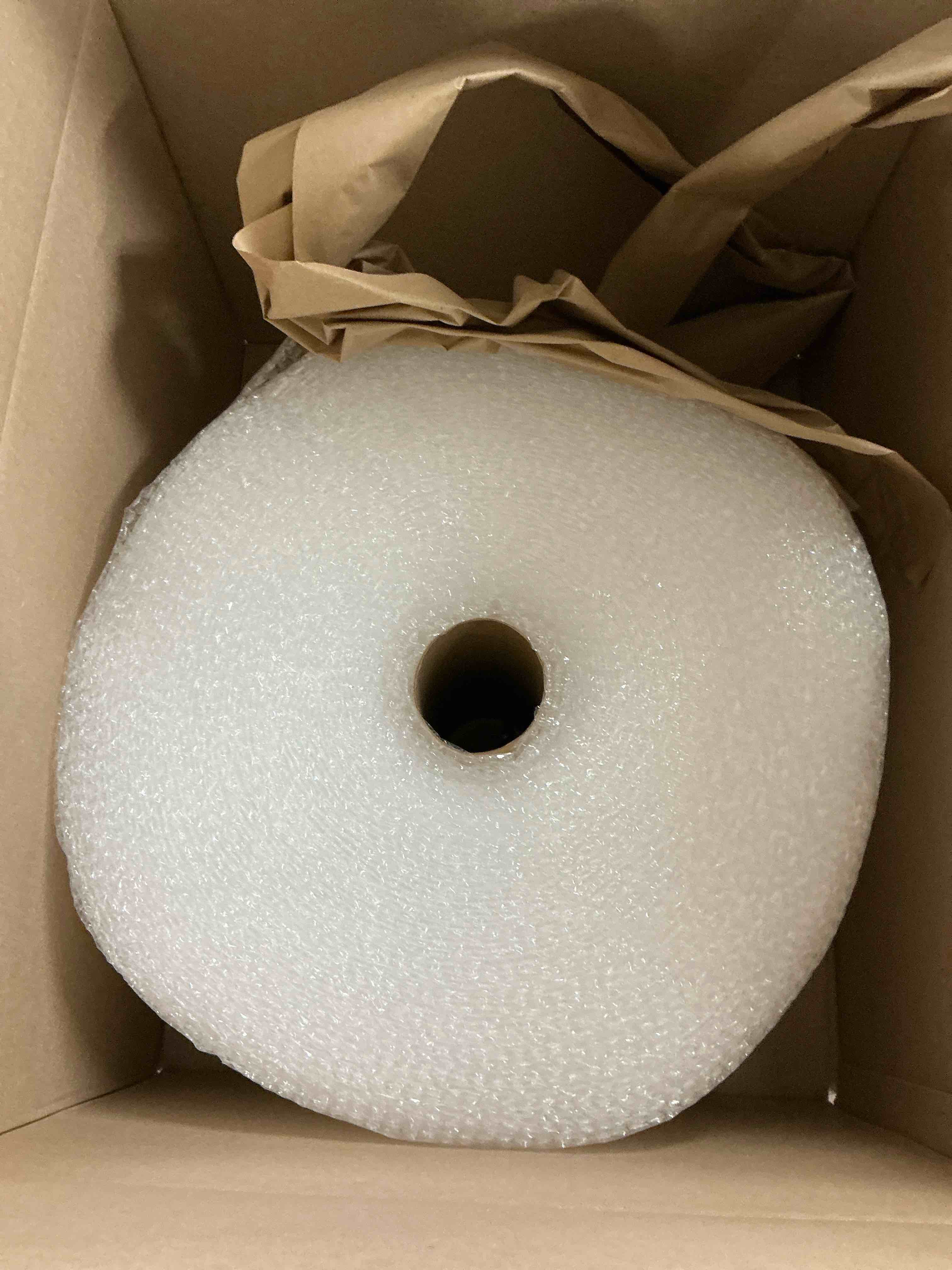 Condition photo showing New/Like New for amazon basics bubble wrap for moving, packing, shipping and storage, perforated protective cushioning for fragile items, 12-inch x 175-ft long roll, small 3/16", clear