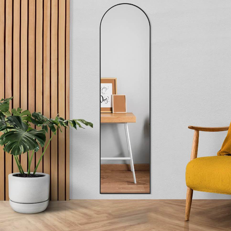 concetta 59 x16  arched full length mirror  full body standing mirror floor mirrors  black