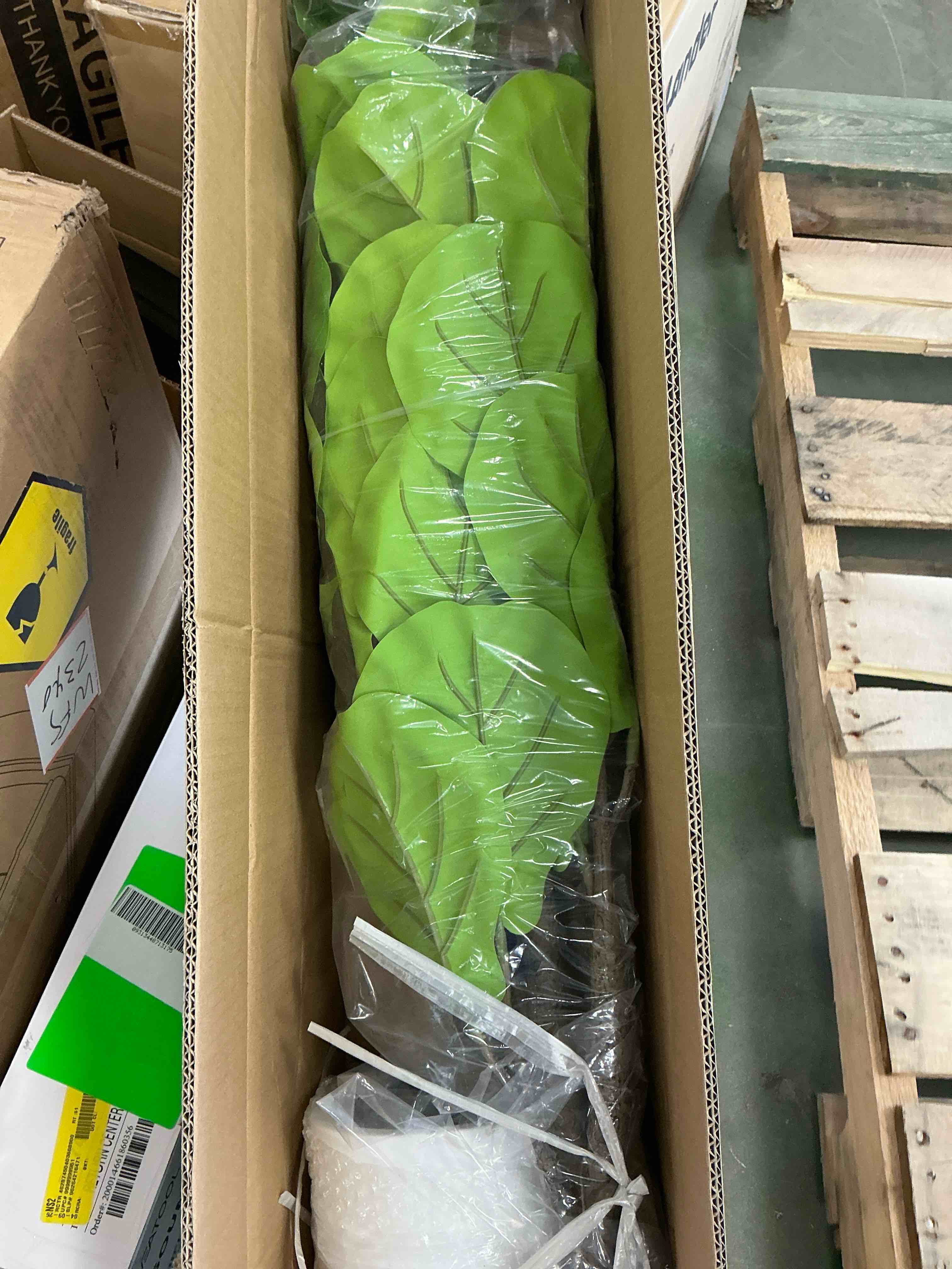 Condition photo showing New/Like New for dr.planzen 4.5ft artificial fiddle leaf fig tree, tall faux ficus tree, artificial plants for home office decor