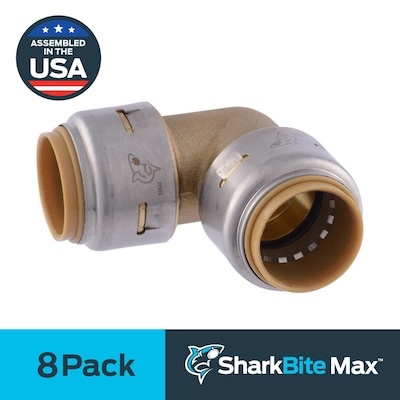 sharkbite max 3/4-in push-to-connect 90-degree elbow (8-pack)