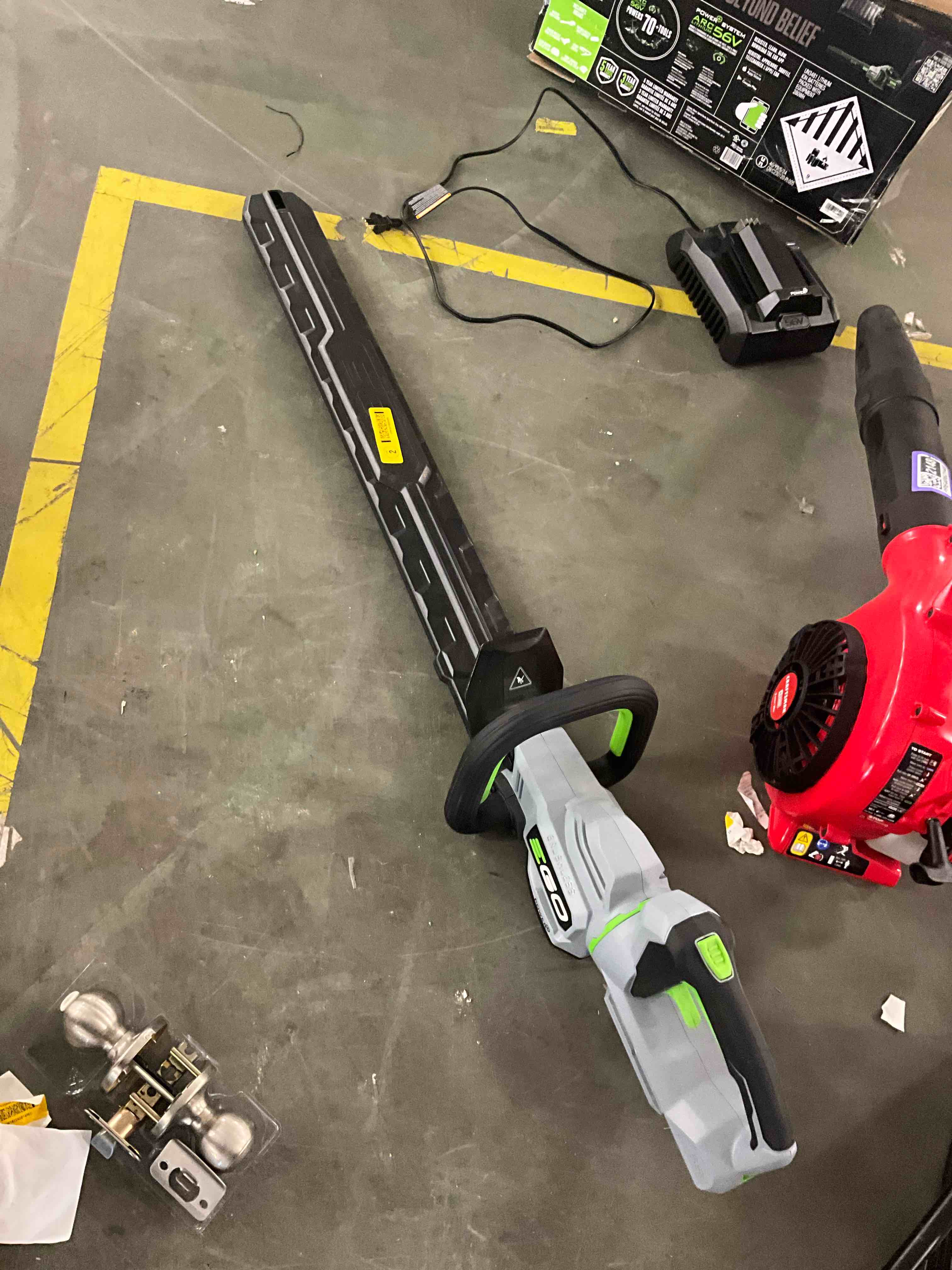 Condition photo showing As Is for ego power+ 56-volt 26-in battery hedge trimmer