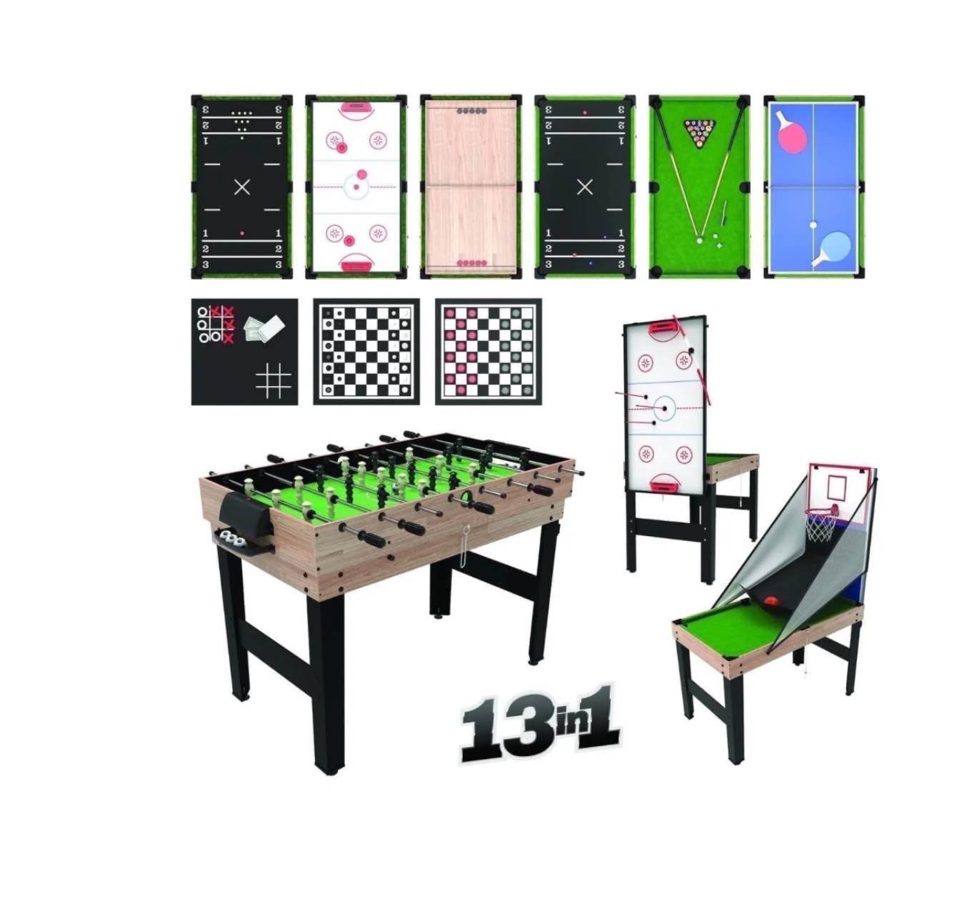RealPlay Tzumi 13-in-1 Multi Game Table for Arcade Games of Foosball  Air Hockey  and More