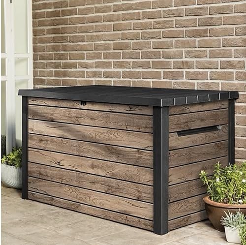 Keter Signature Collection XXL 230 Gallon Resin Deck Box Organization and Storage Box for Patio Outdoor Cushions, Throw Pillows, Garden Tools and Pool