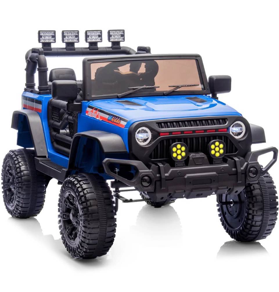 Hikiddo 12V Kids Ride on Toys Truck, Electric Ride on Car for Kids Boys w/ Remote, Bluetooth - Blue