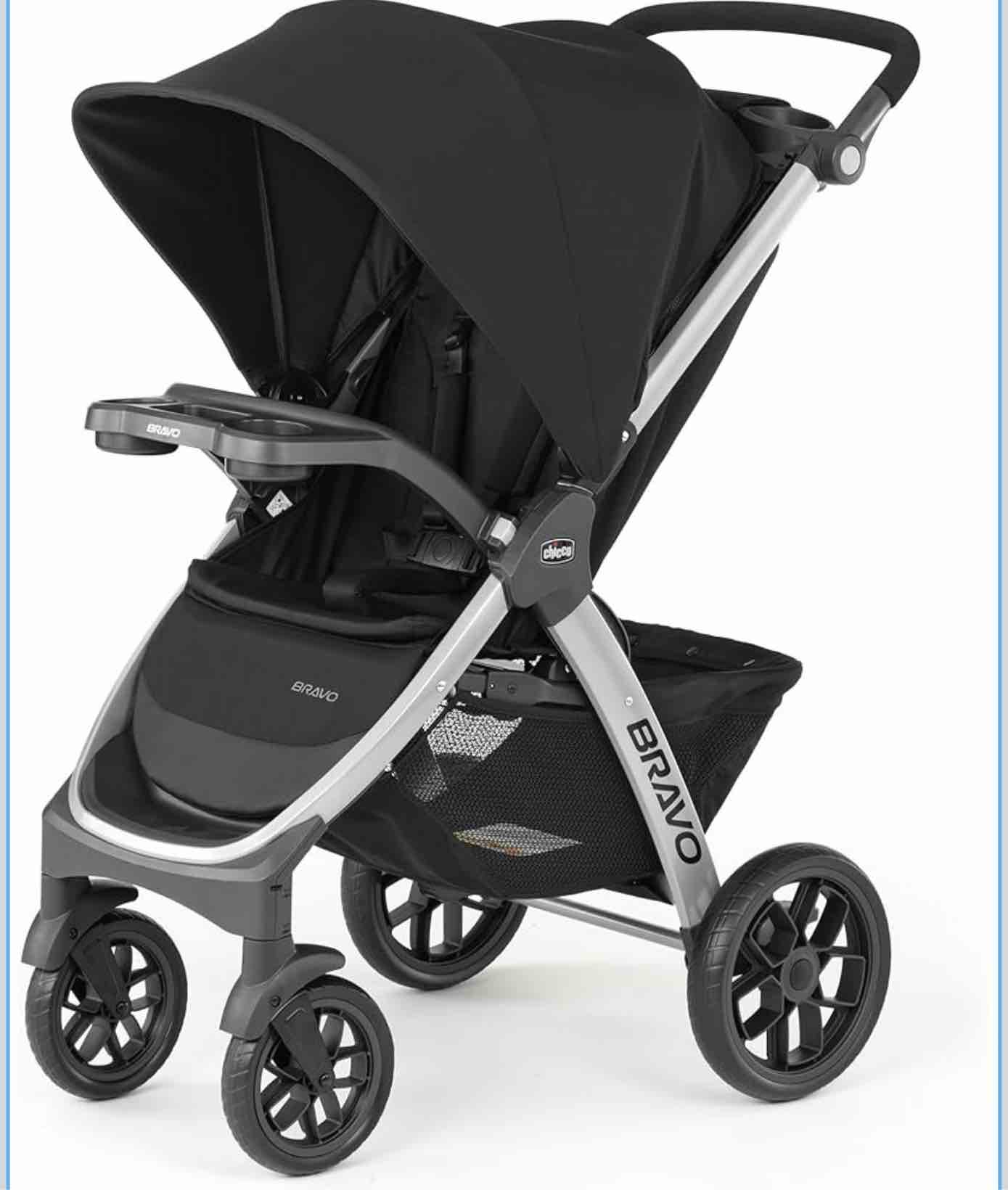 chicco bravo quick-fold stroller - black | black