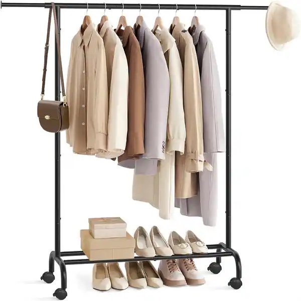 Clothing Rack for Hanging Clothes with Wheels - 15.7"D x 47.2"W x 61.4"H