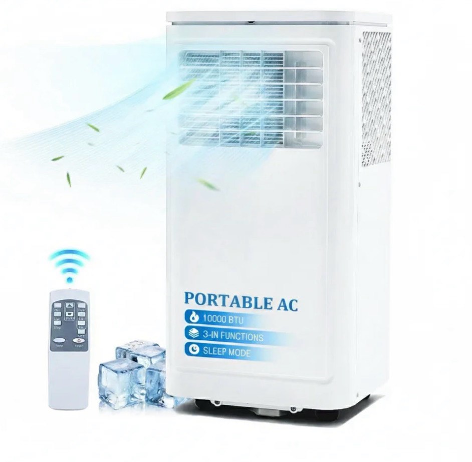 portable air conditioner 10000btu(115v) with cooling,dehumidifier,sleep & fan mode 4-in-1 remote control window kit included for rooms up to 450 sq ft