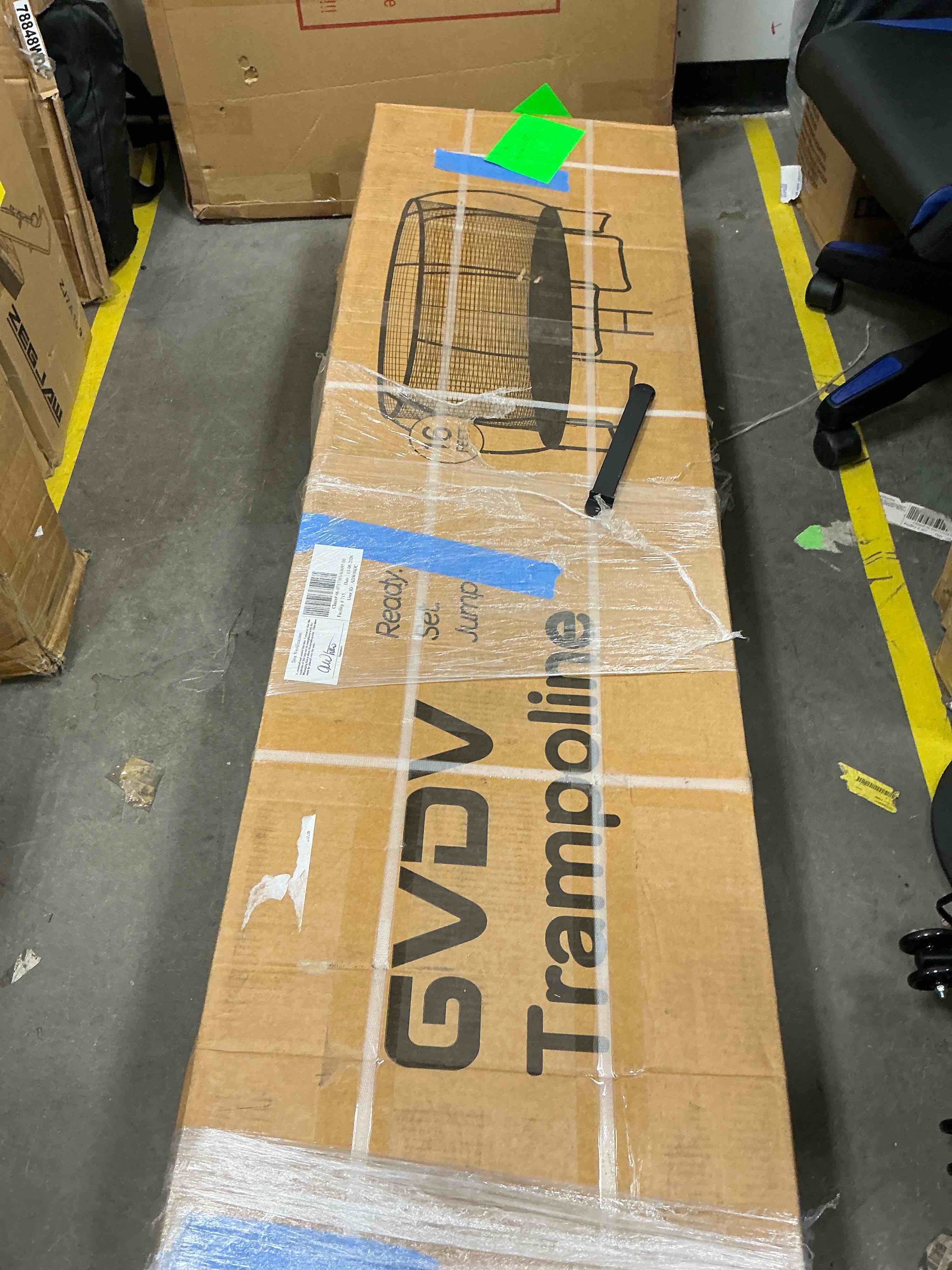 Condition photo showing Good Condition for gvdv 16' outdoor recreational trampoline, backyard pumpkin trampoline for kids & adults (( box 2 of 2 ))