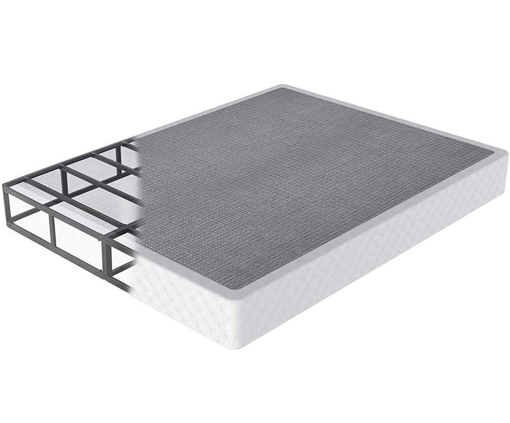 qftime 9" metal king box spring, mattress foundation, heavy-duty, easy assembly