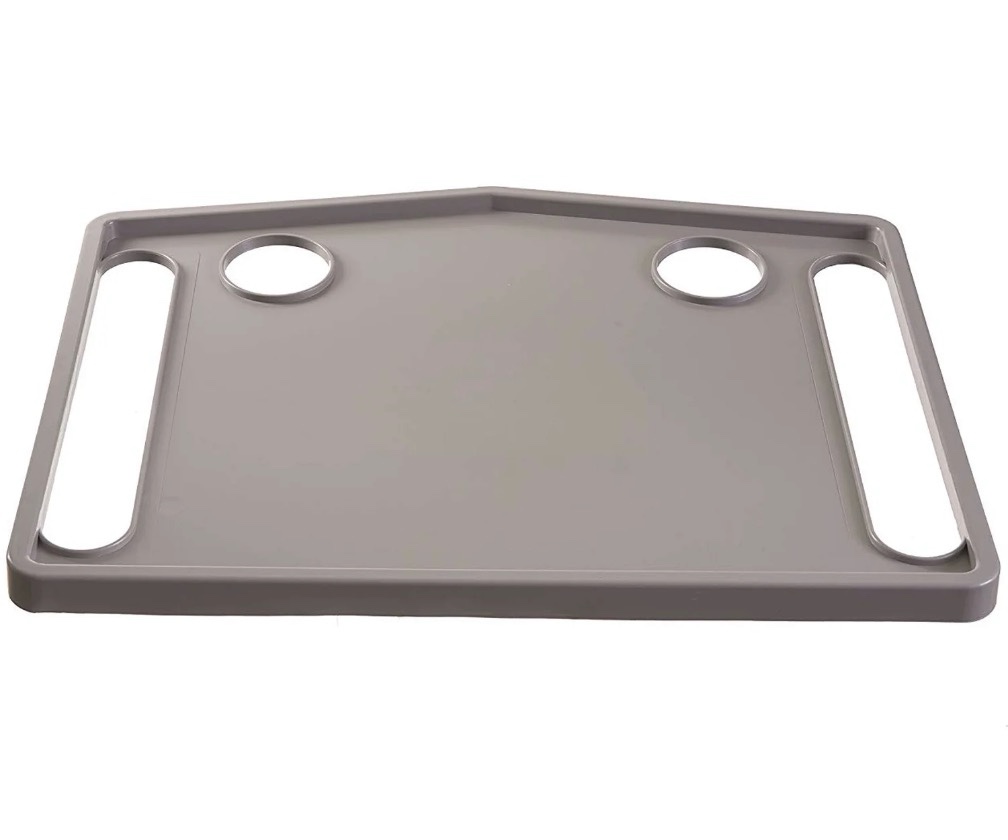dmi medical walker tray for seniors with cup holder  gray