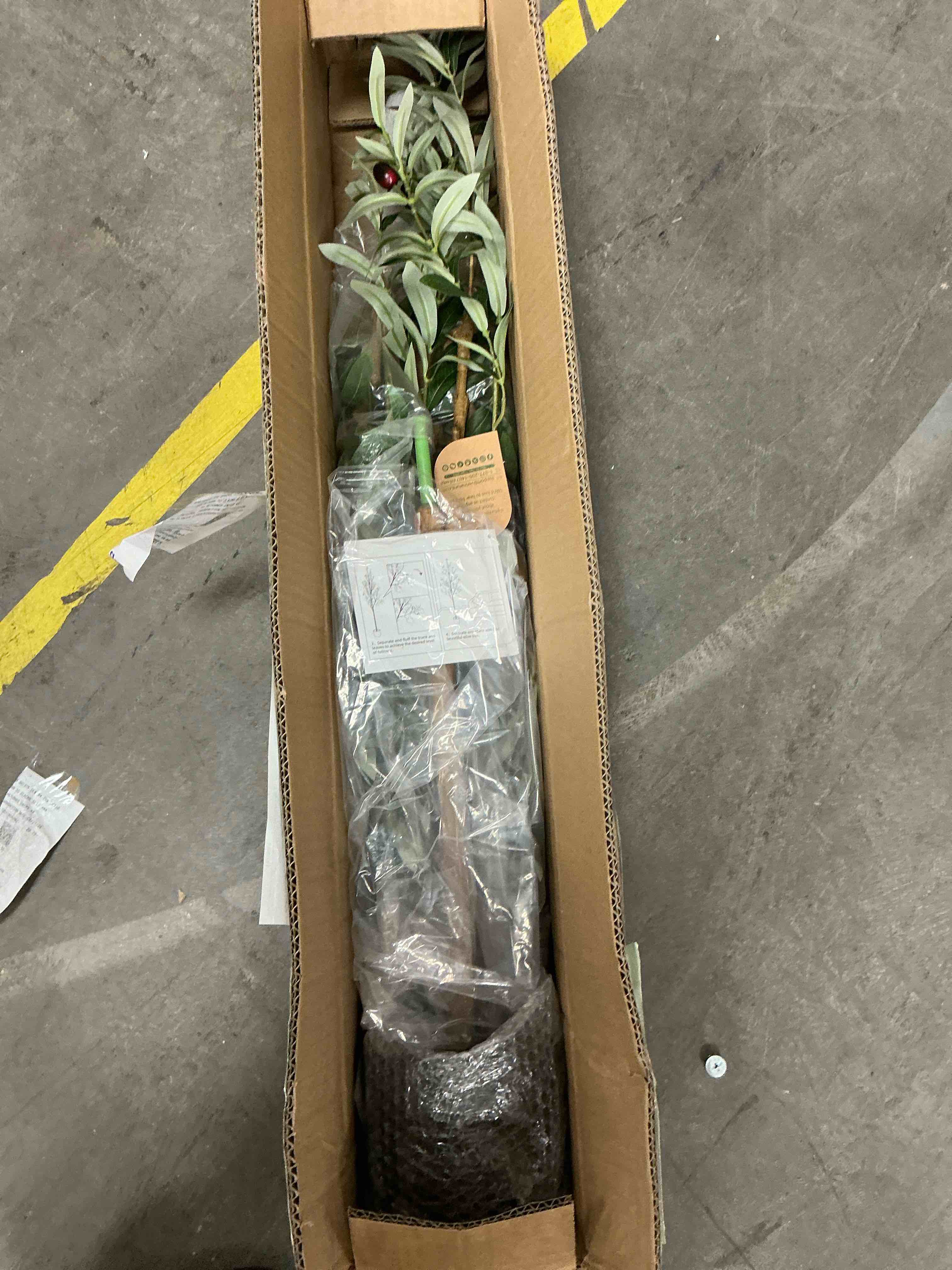 Condition photo showing Good Condition for dr.planzen 4ft artificial olive tree indoor, faux olive tree, artificial plants with natural wood trunk and lifelike fruits for home office decor