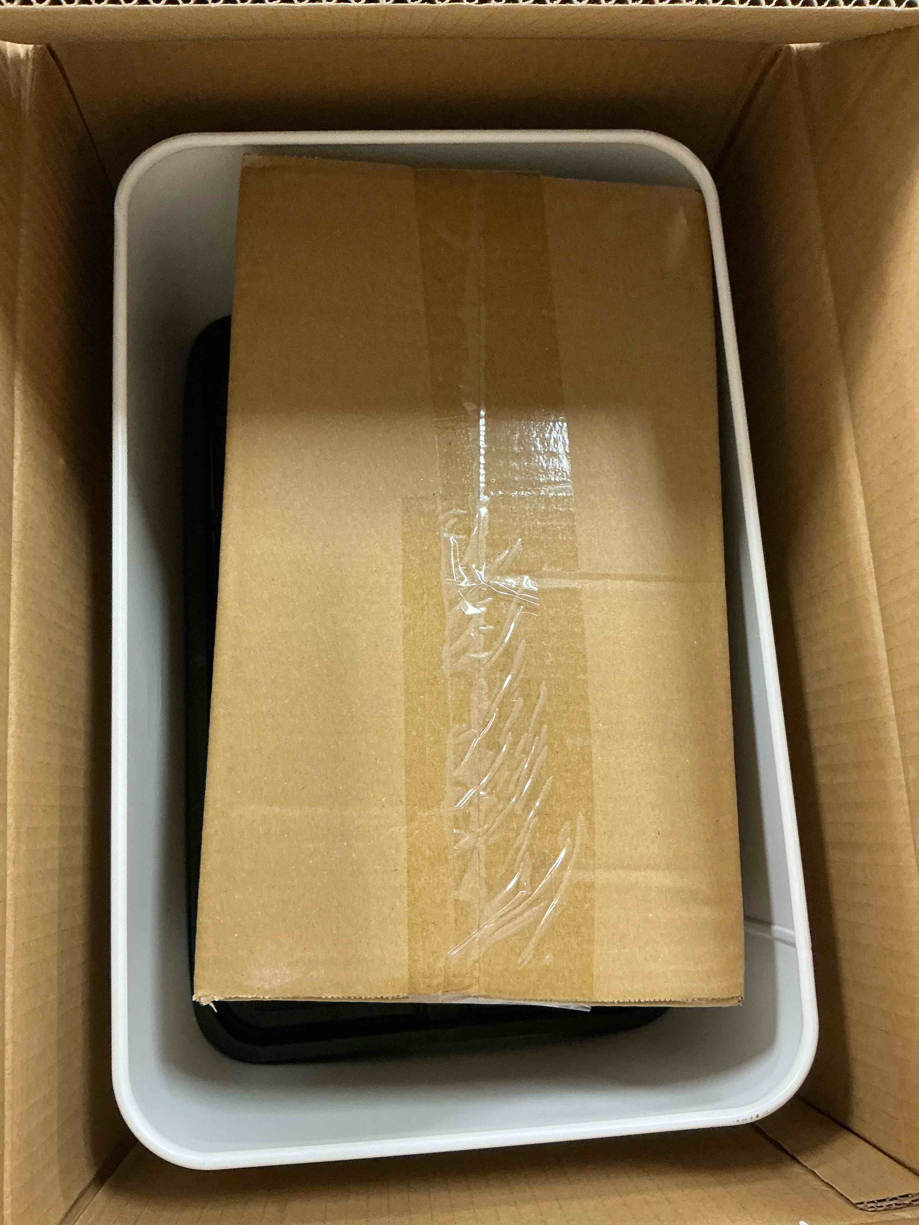 Condition photo showing New/Like New for pirecart 18.5 gallon automatic trash can  touchless stainless steel garbage bin  brushed stainless steel smart bin w/ display light  soft close lid  for kitchen