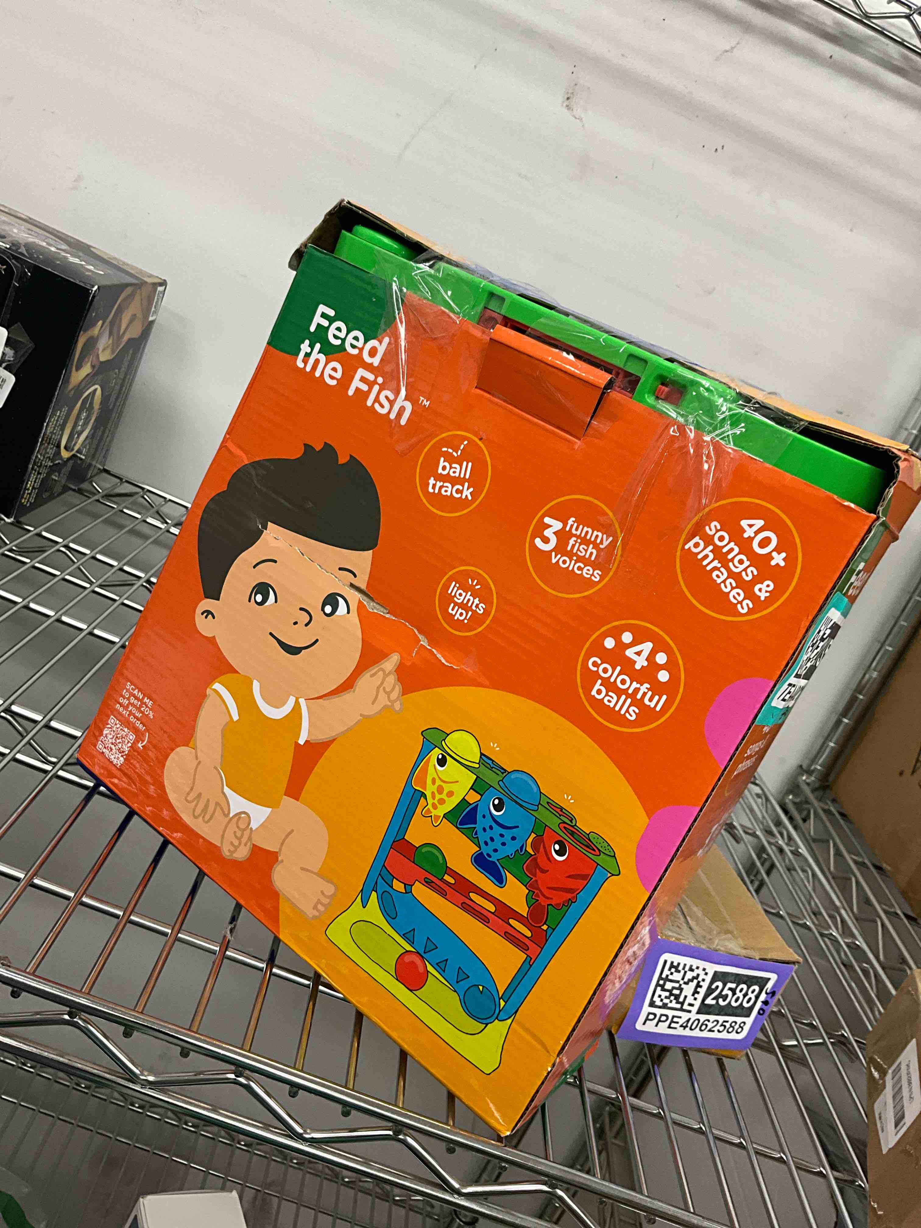 Condition photo showing Good Condition for move2play, feed the fish | 30+ fin-tastic songs & phrases | baby & toddler musical toy | first birthday present for 1+ year old | ages 6-24 months | boy & girl ball drop toy feed the fish - yellow