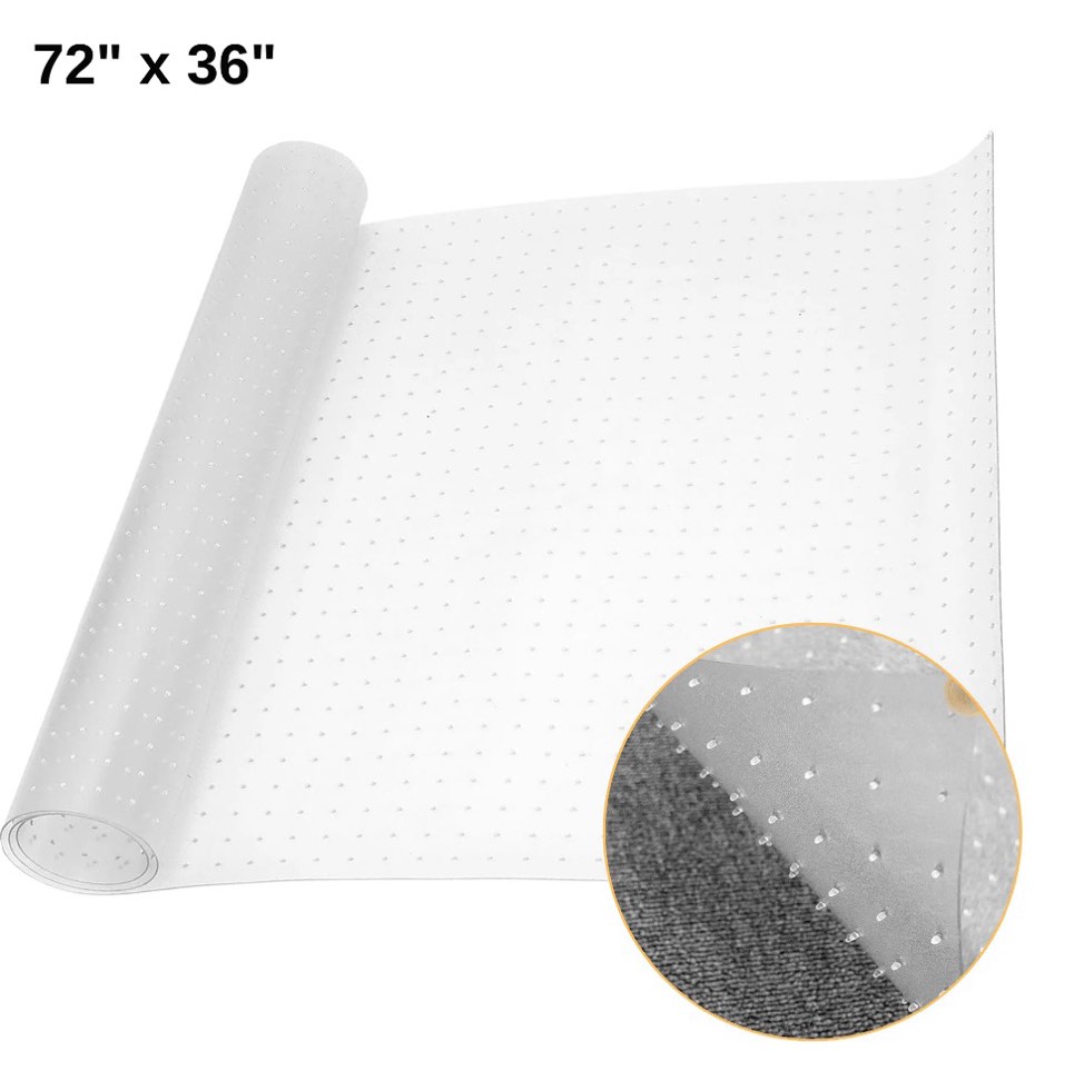 OVYEOFR 72  x 36  Plastic Carpet Protector  Deep Pile Floor Runner Protector  Clear