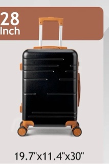 zimtown luggage 1 piece  abs hardside luggage suitcase , black