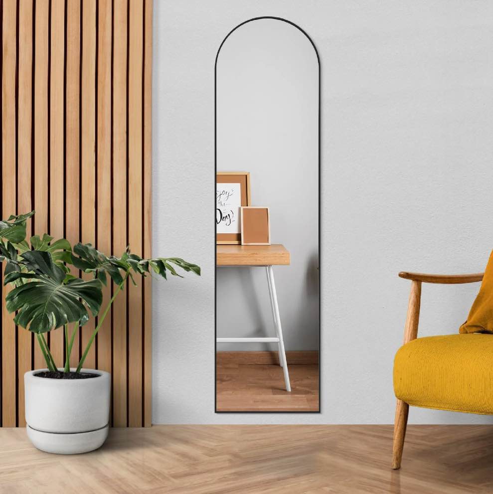 concetta 59 x16  arched full length mirror  full body standing mirror floor mirrors  black