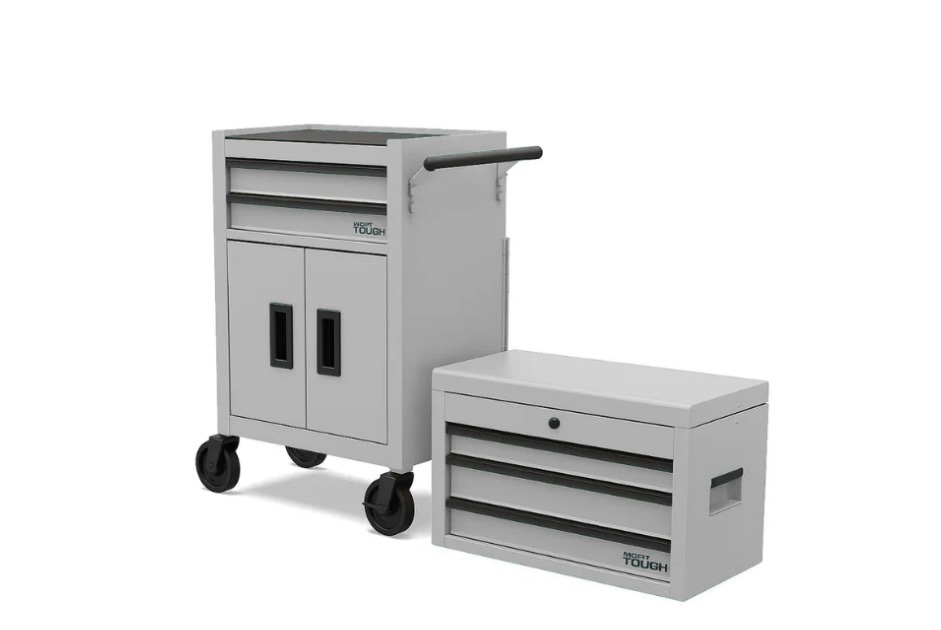 Condition photo showing New/Like New for hyper tough 20-inch heavy duty steel tool chest, 300 lbs capacity, white