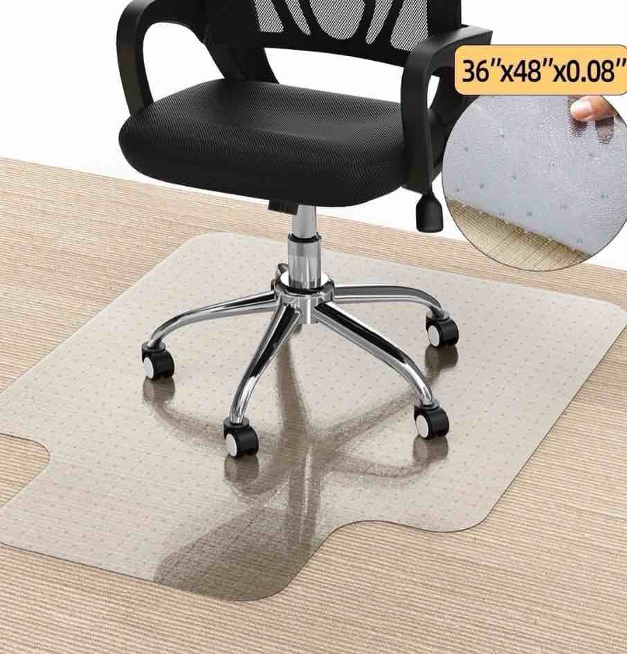 gped office chair mat for carpet, 36" x 48" carpet protector mat, sturdy carpet chair mat with studs for office, home and gaming floor